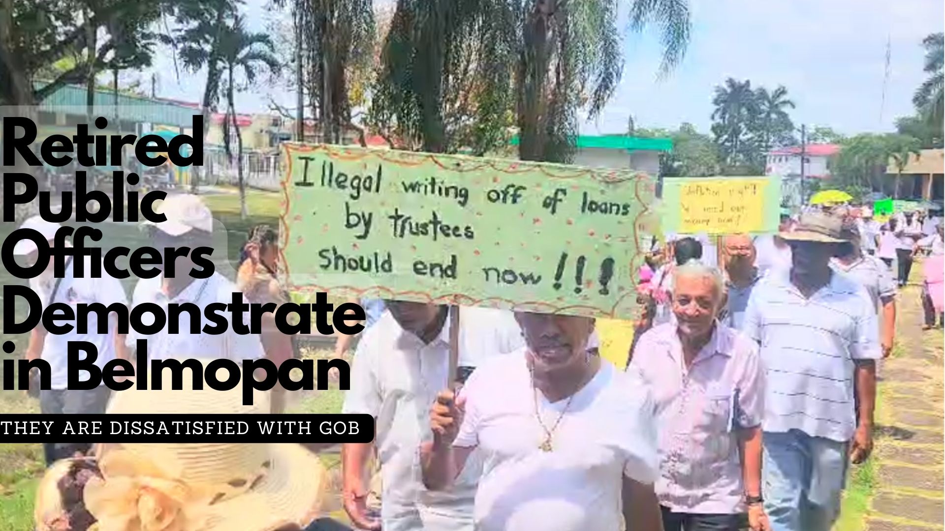 Retired Public Officers Demonstrate in Belmopan 