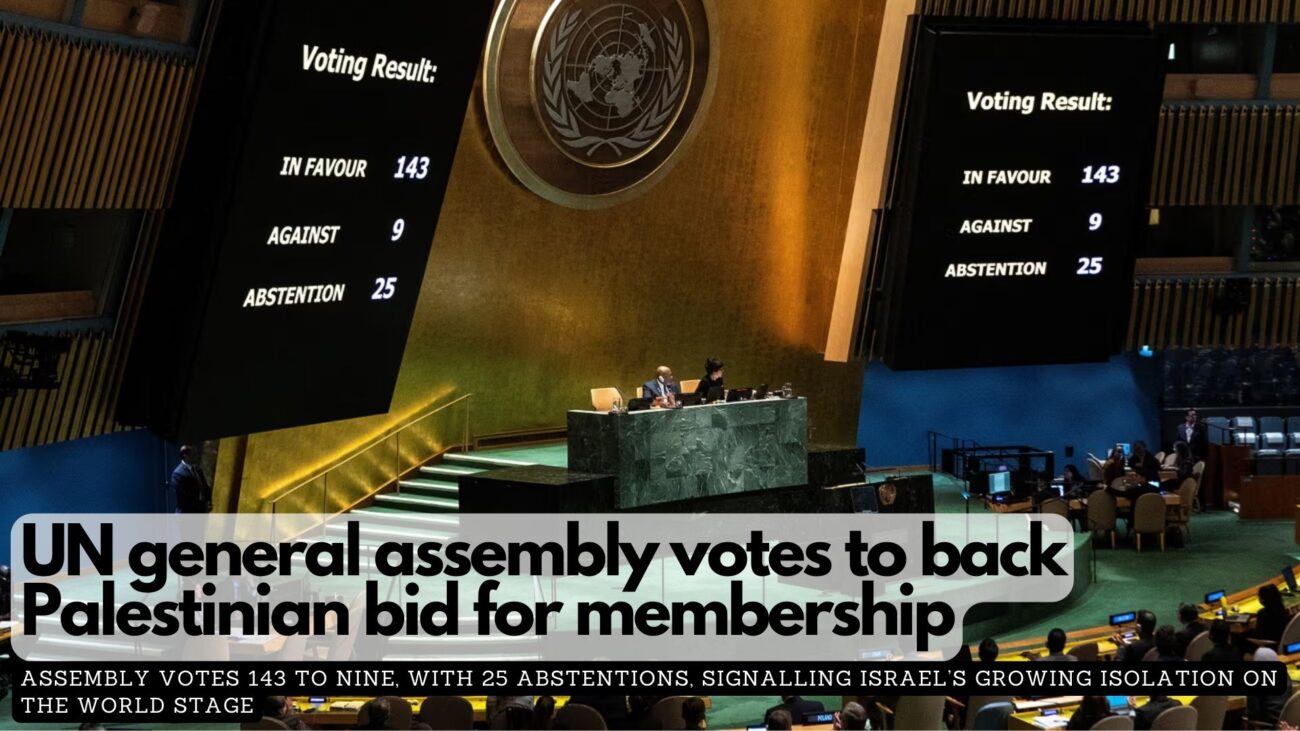UN General Assembly votes to back Palestinian bid for membership