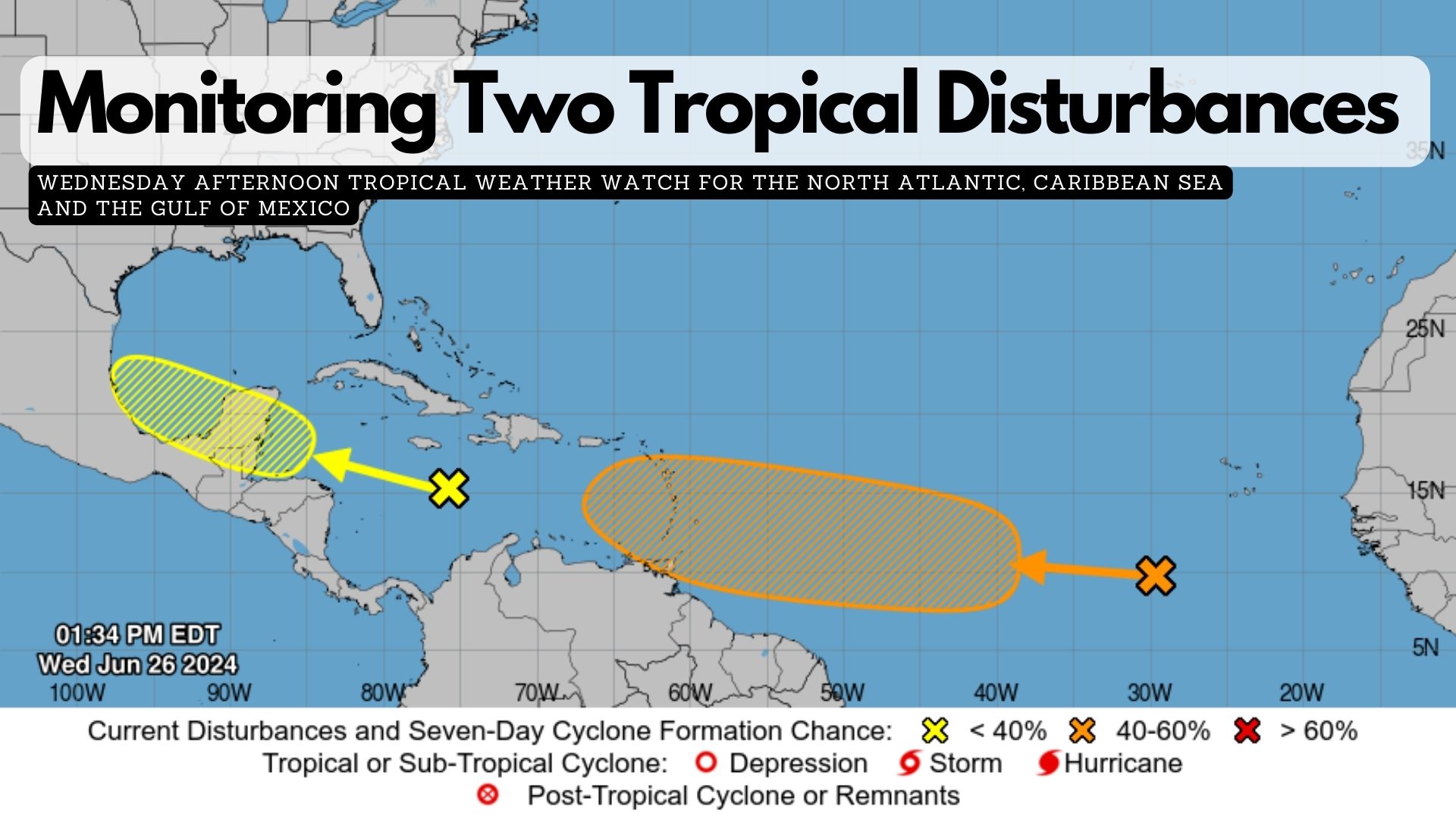 Monitoring Two Tropical Disturbances 