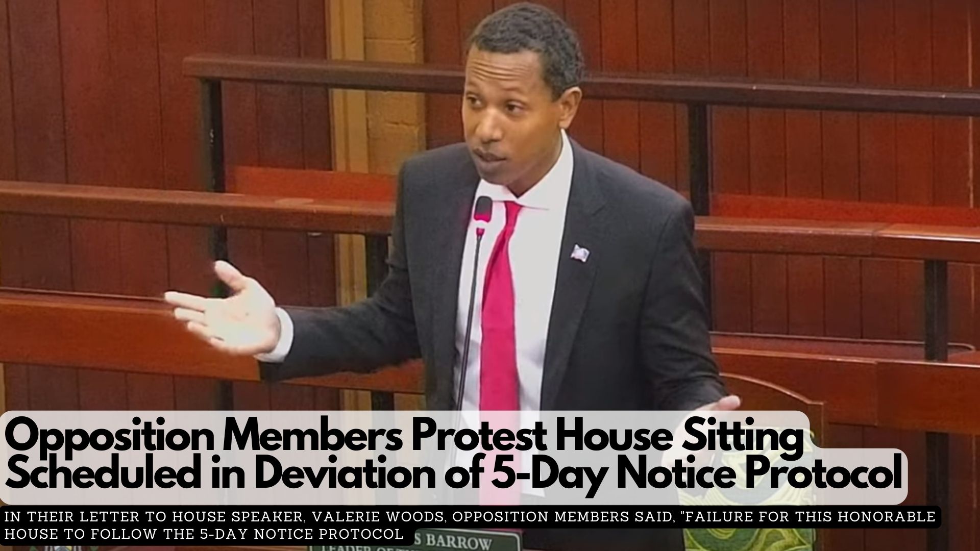 Opposition Members Protest House Sitting Scheduled in Deviation of 5-Day Notice Protocol
