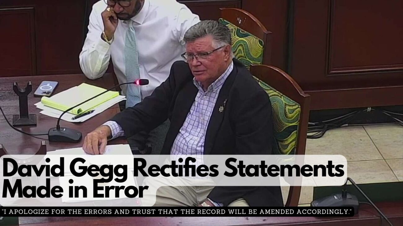 David Gegg Rectifies Statements Made in Error 