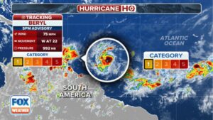 Beryl Rapidly Strengthens into First Hurricane 