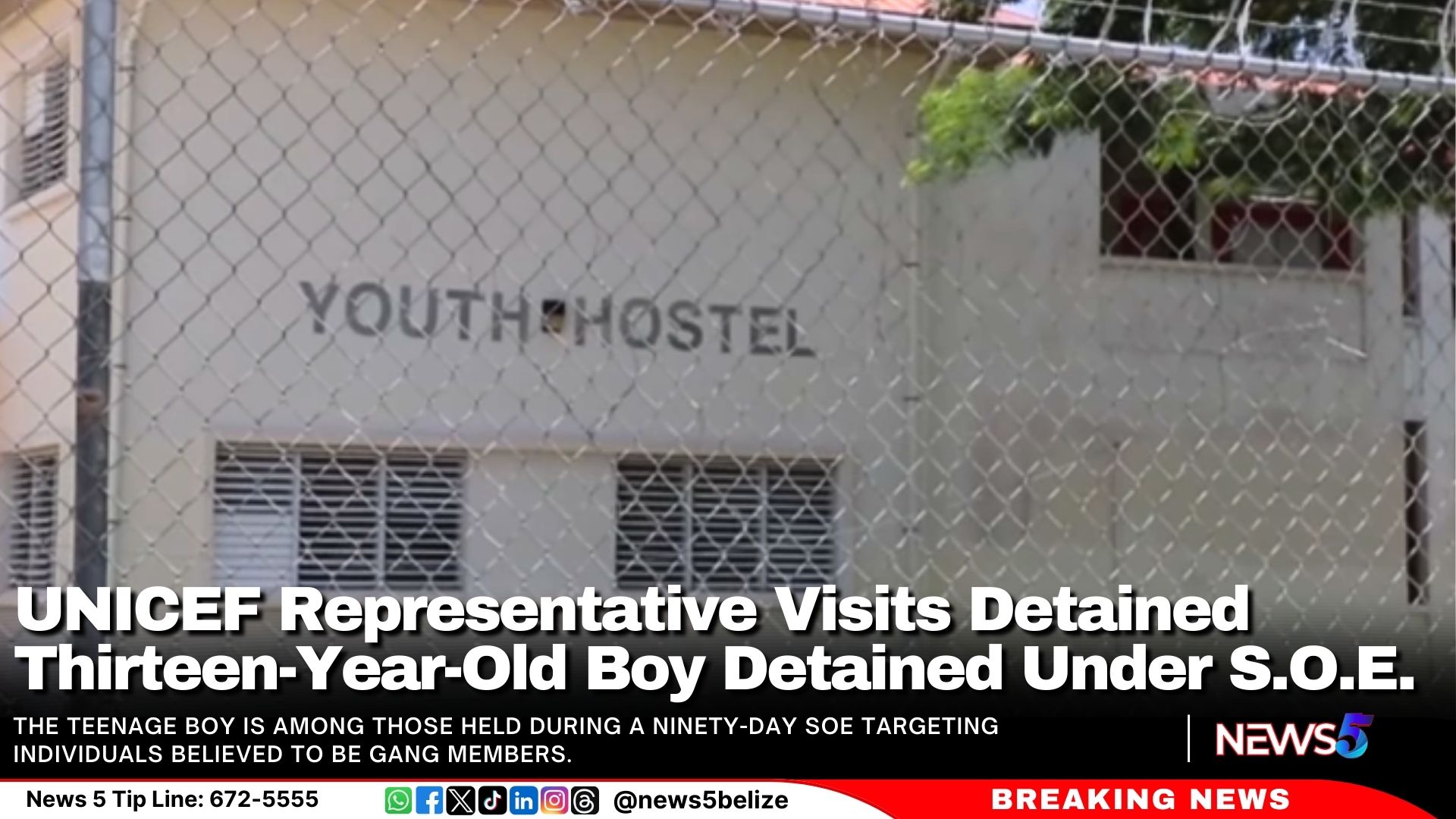 UNICEF Representative Visits Detained Thirteen-Year-Old Boy Detained Under S.O.E.