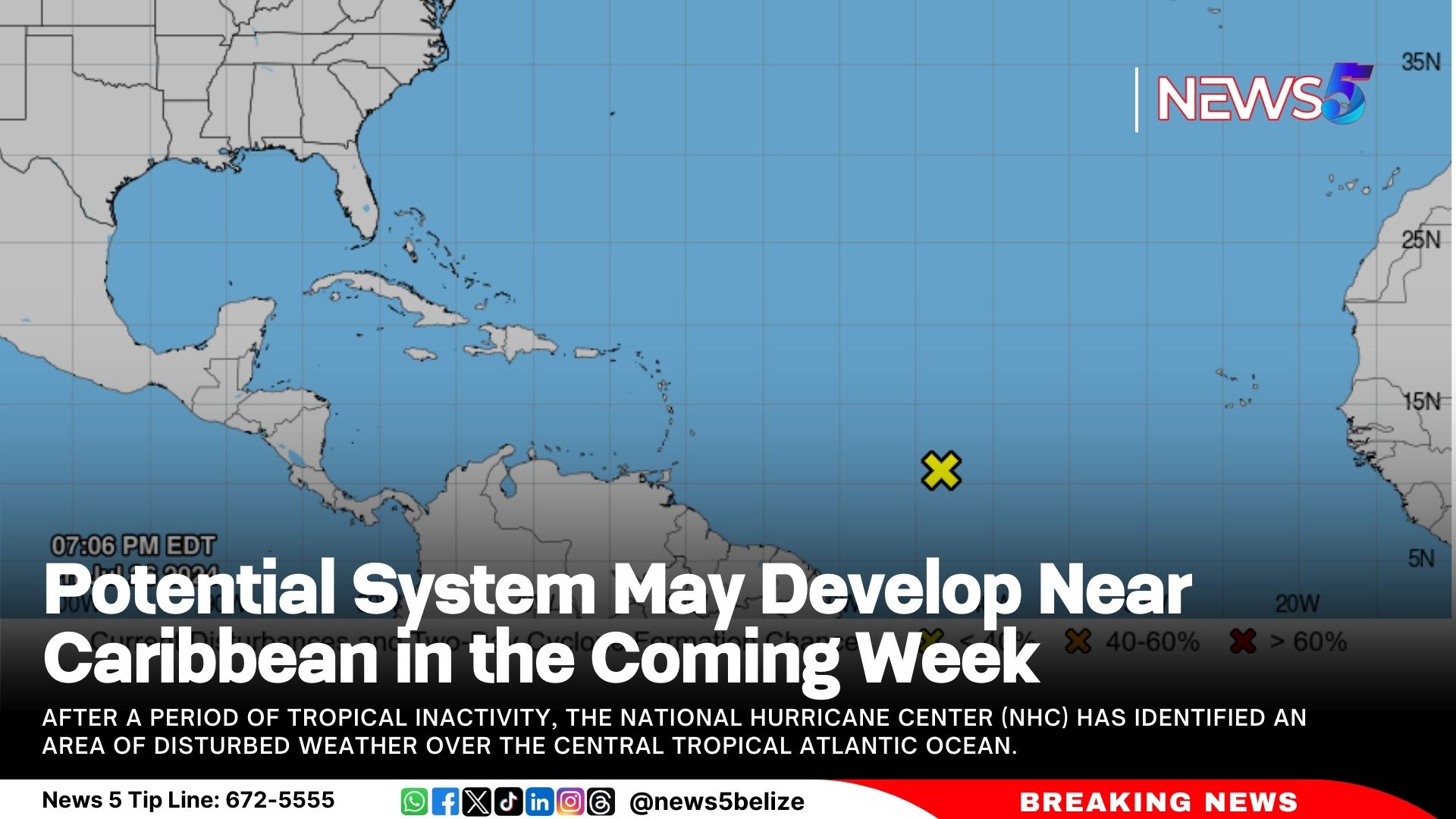 Potential System May Develop Near Caribbean in the Coming Week