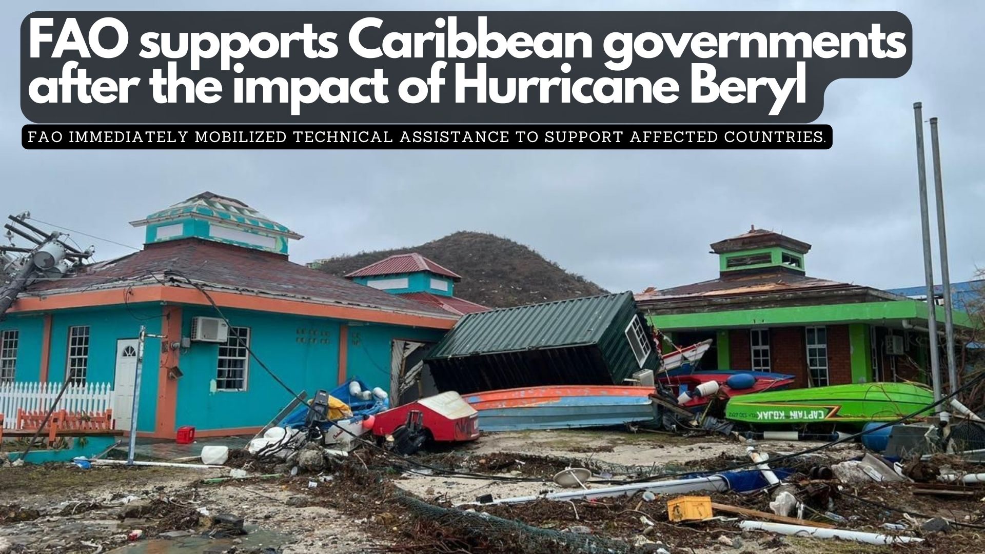FAO supports Caribbean governments after the impact of Hurricane Beryl