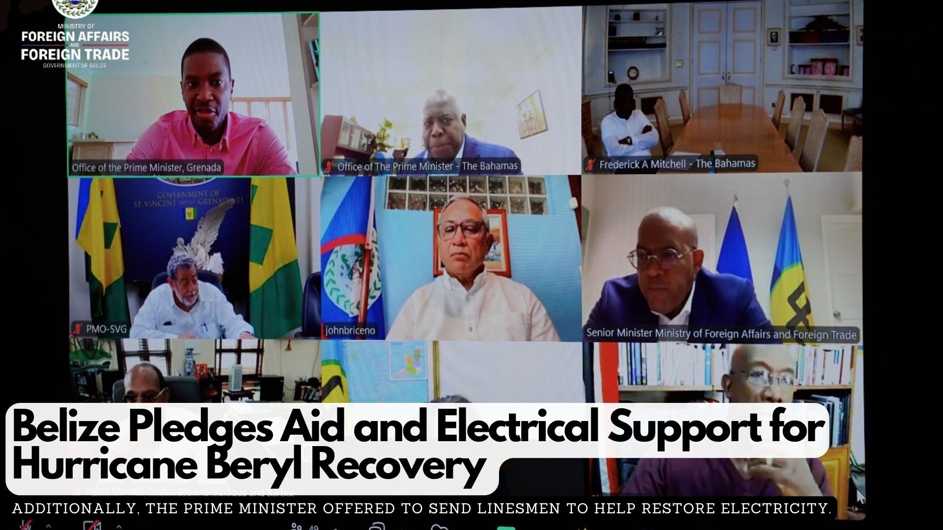 Belize Pledges Aid and Electrical Support for Hurricane Beryl Recovery