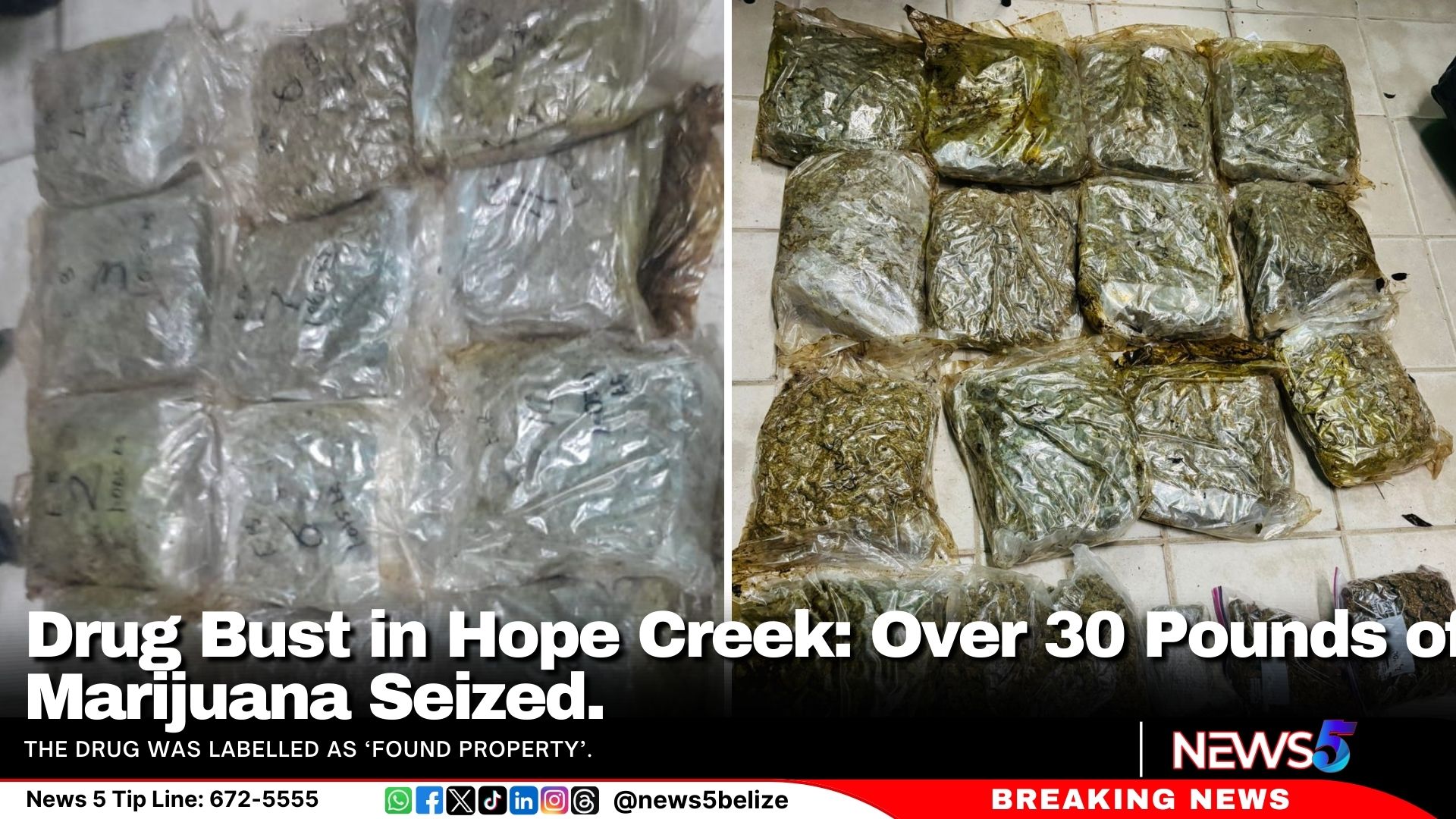 Drug Bust in Hope Creek: Over 30 Pounds of Marijuana Seized.