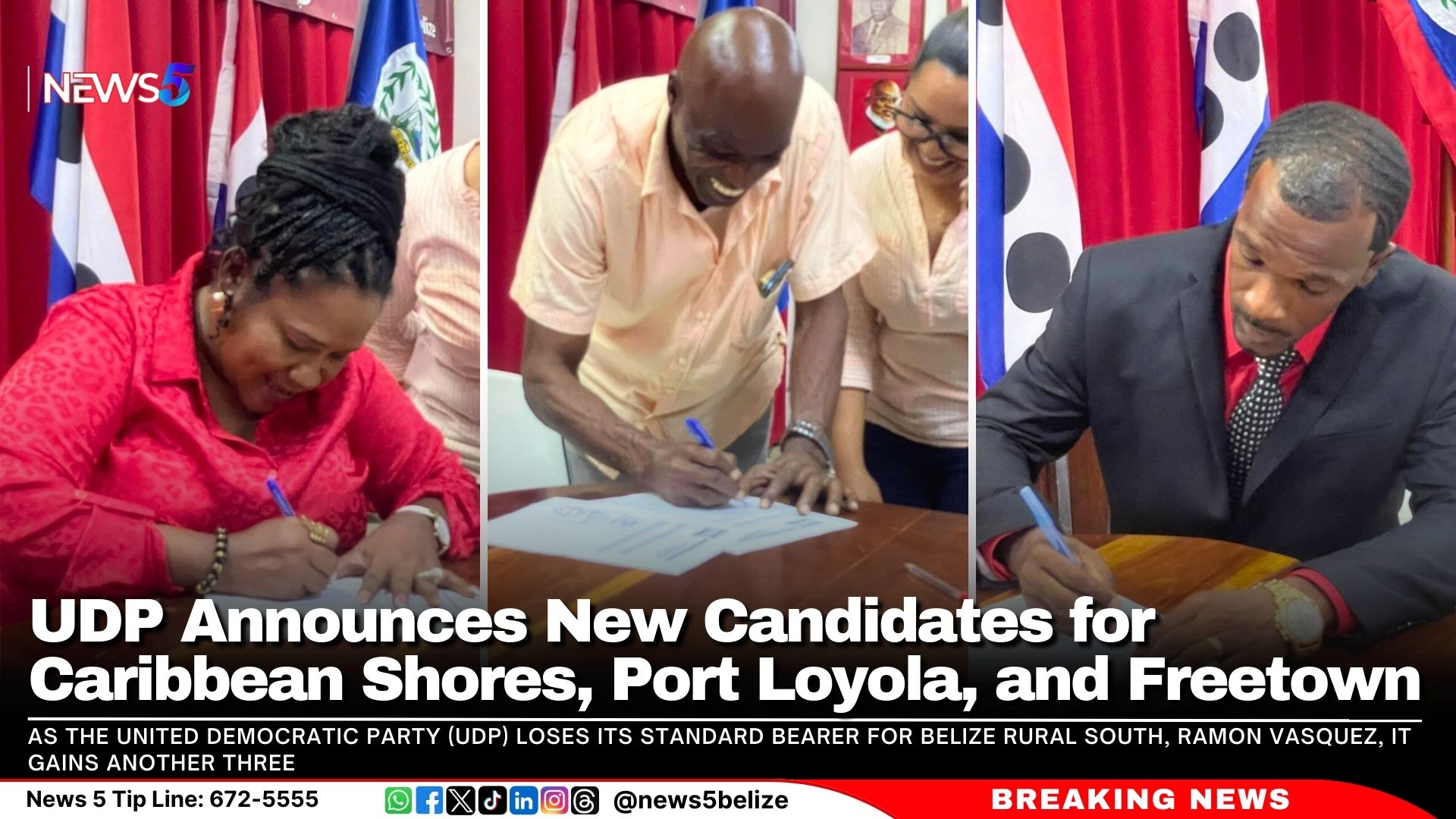 UDP Announces New Candidates for Caribbean Shores, Port Loyola, and Freetown