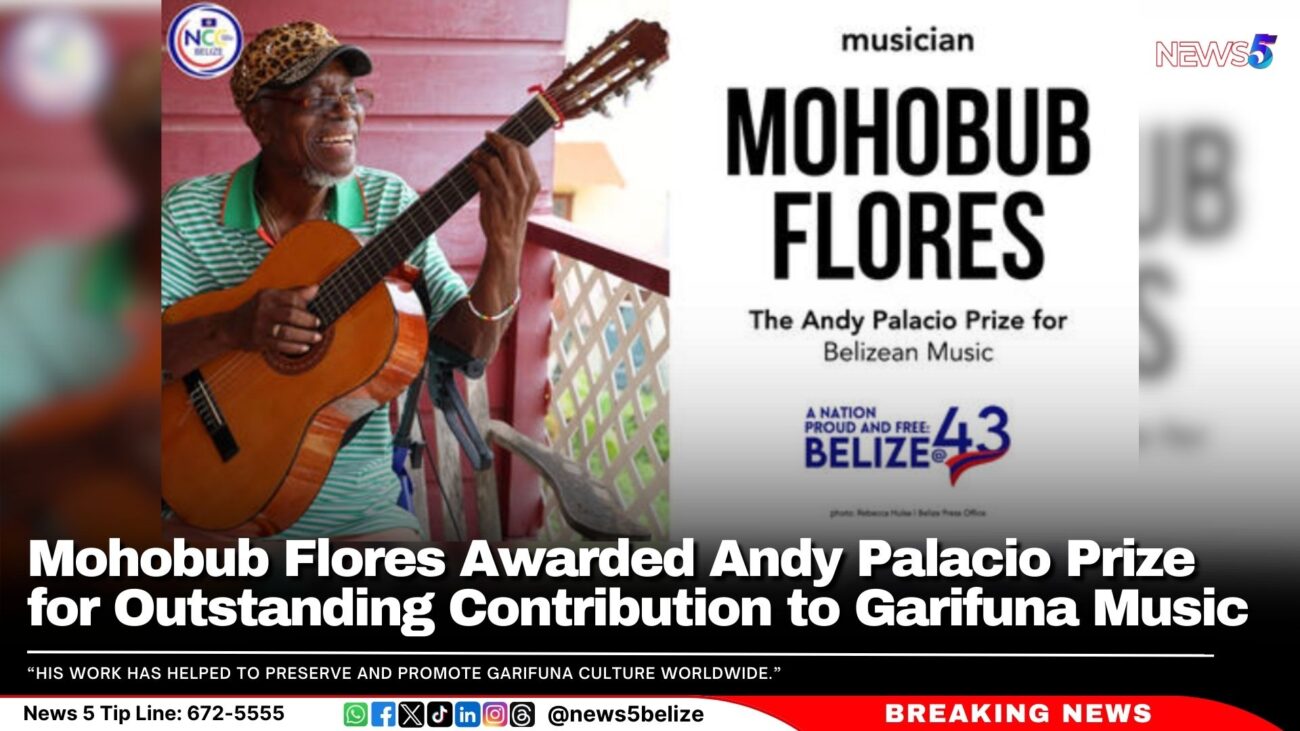 Mohobub Flores Awarded Andy Palacio Prize for Outstanding Contribution to Garifuna Music