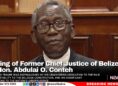 Passing of Former Chief Justice of Belize, Dr. the Hon. Abdulai O. Conteh