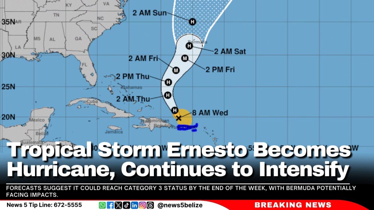 Tropical Storm Ernesto Becomes Hurricane, Continues to Intensify