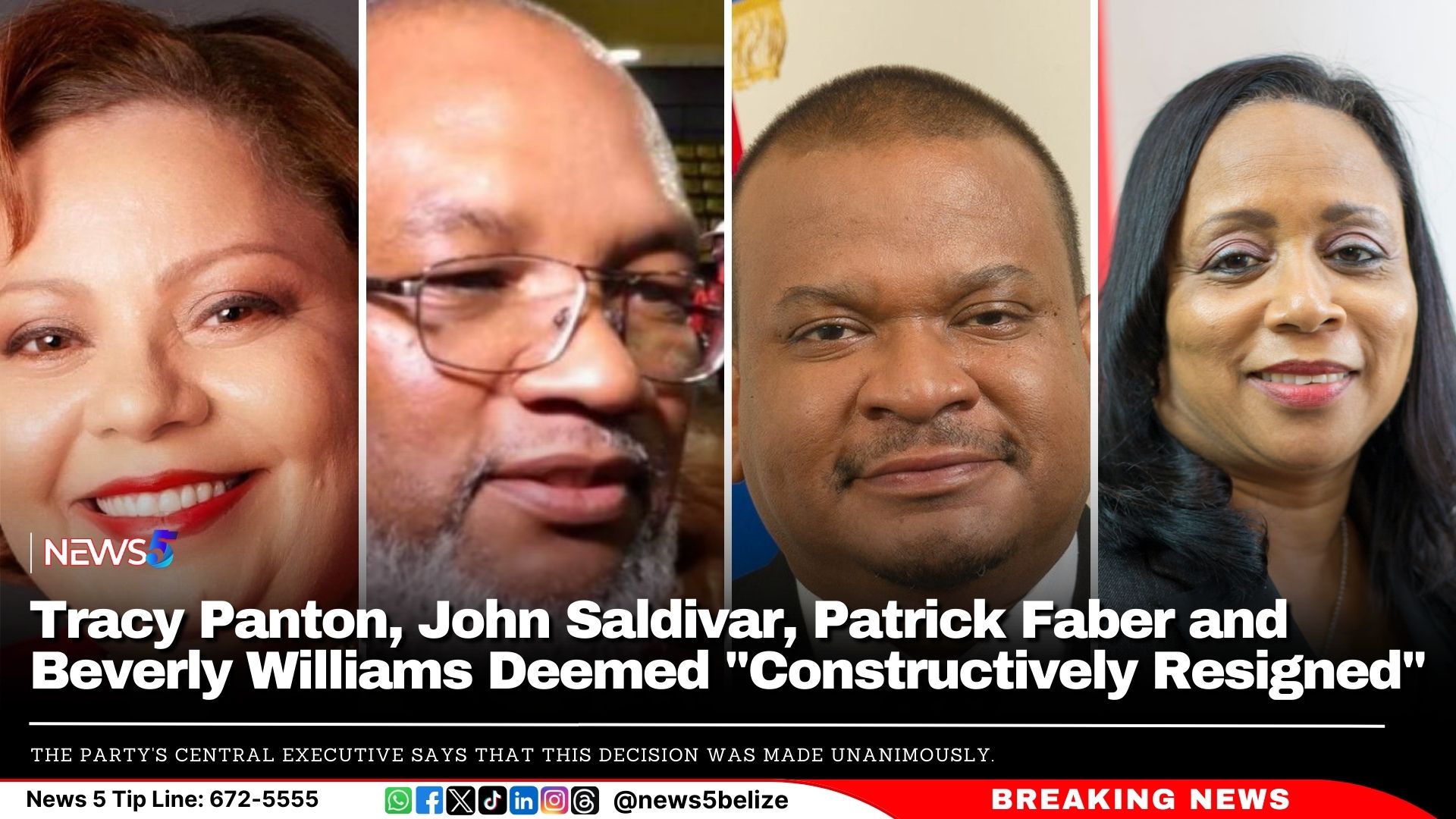 Tracy Panton, John Saldivar, Patrick Faber and Beverly Williams Deemed "Constructively Resigned"