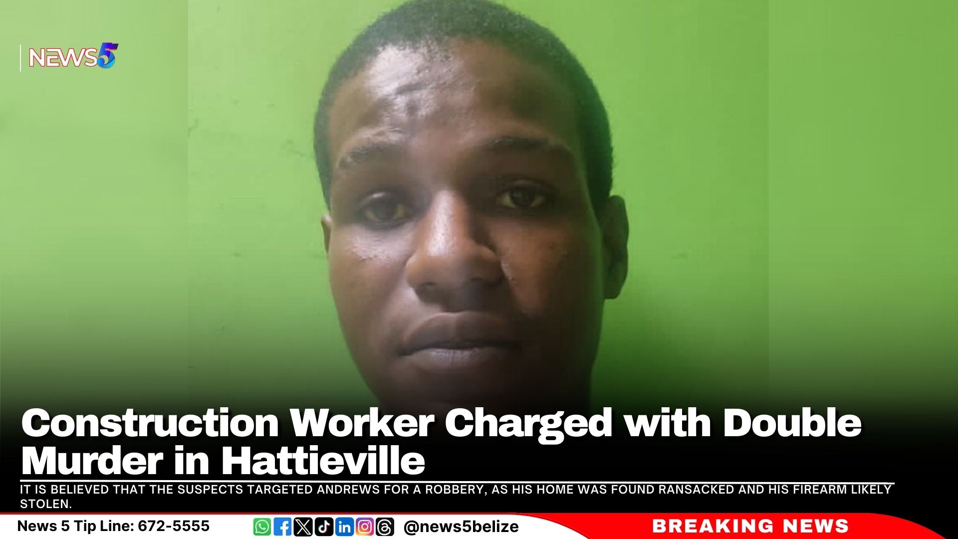 Construction Worker Charged with Double Murder in Hattieville