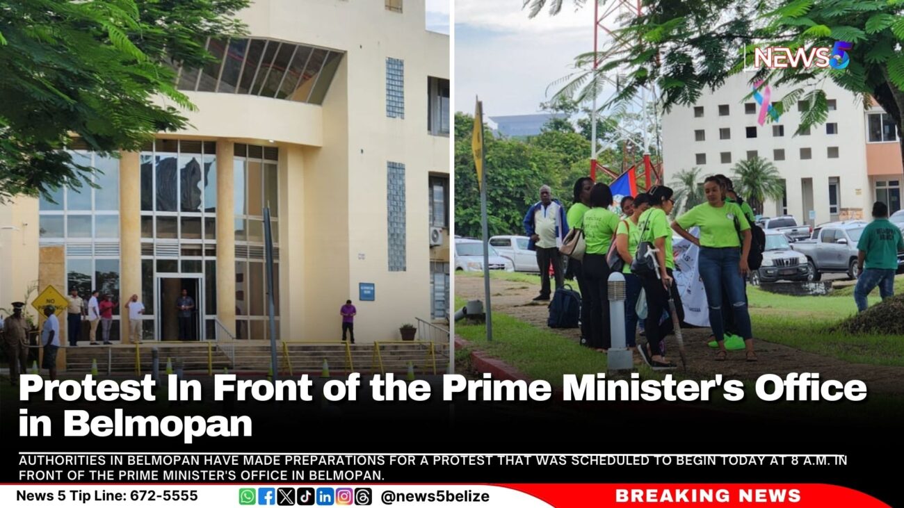 Protest In Front of the Prime Minister's Office in Belmopan