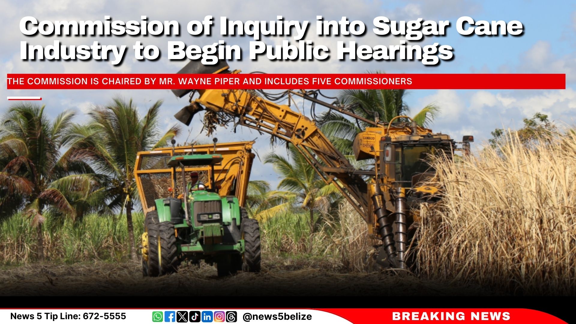 Commission of Inquiry into Sugar Cane Industry to Begin Public Hearings