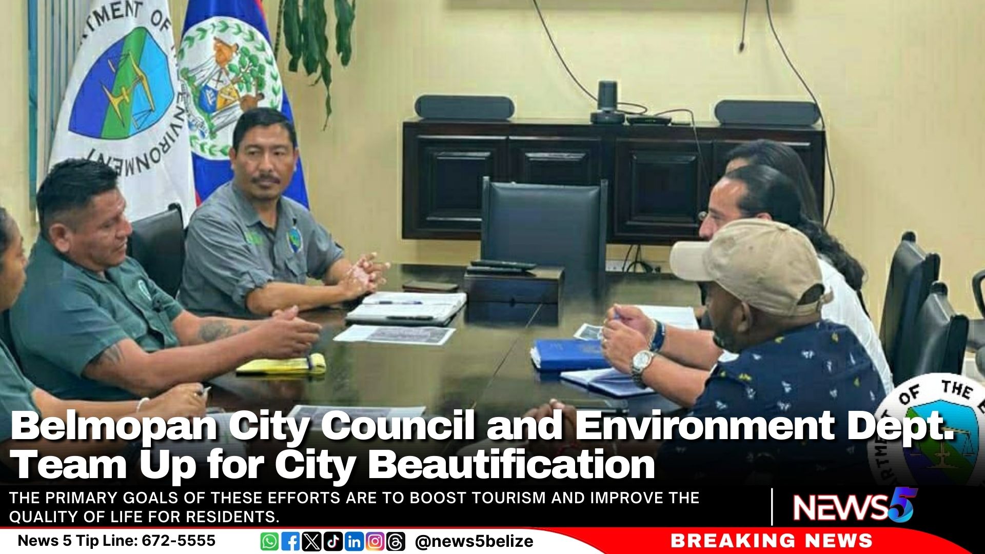 Belmopan City Council and Environment Dept. Team Up for City Beautification