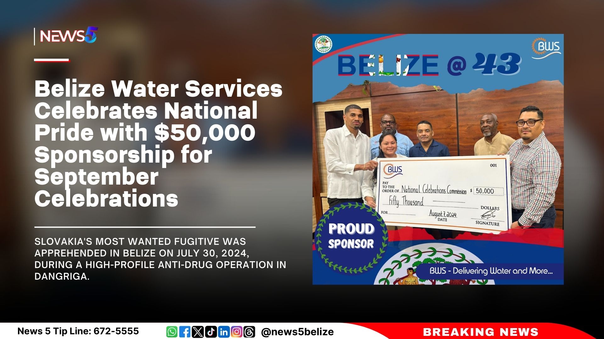 Belize Water Services Celebrates National Pride with $50,000 Sponsorship for September Celebrations