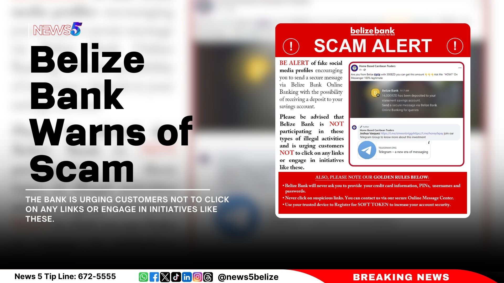 Belize Bank Warns of Scam 