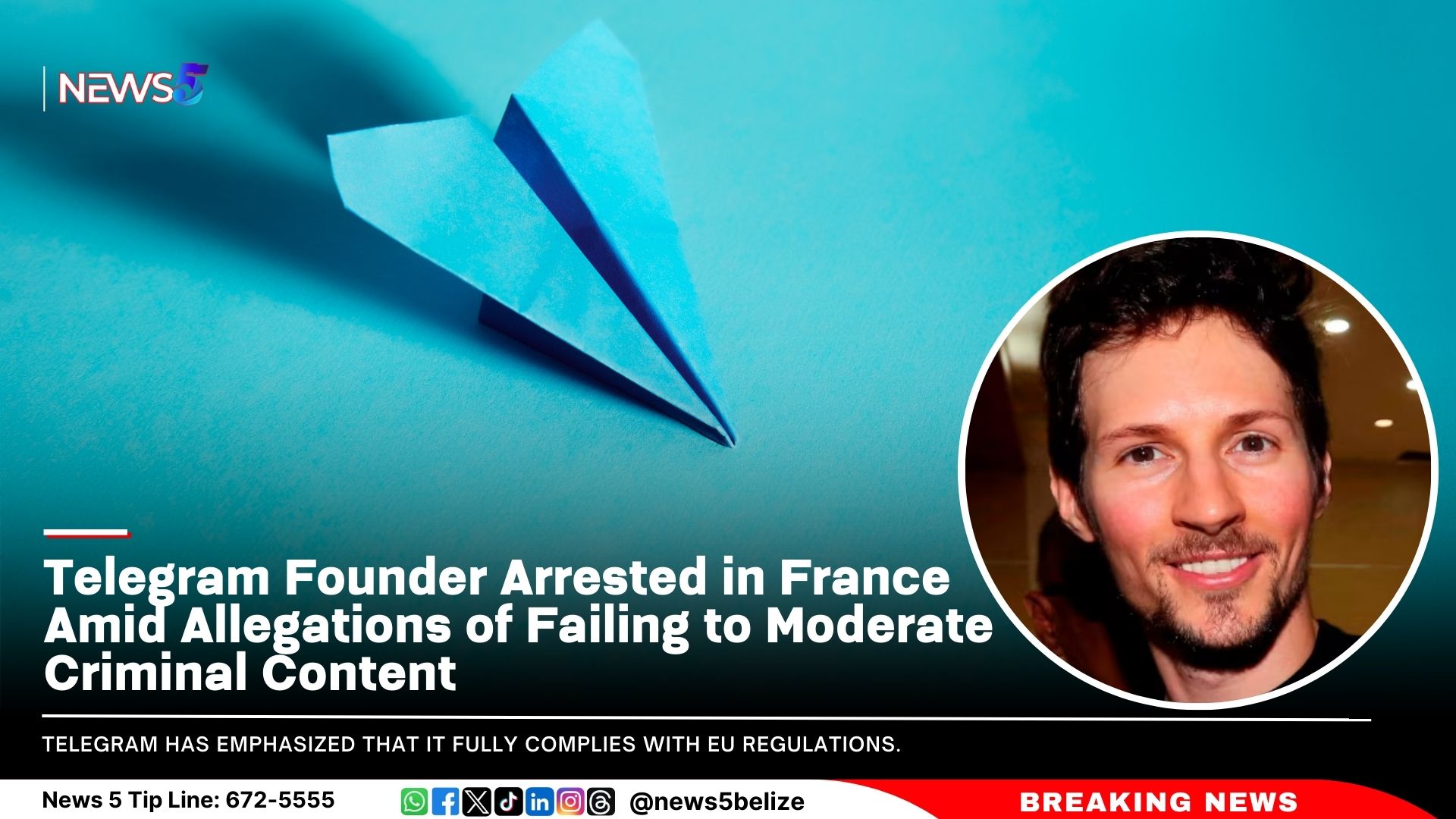 Telegram Founder Pavel Durov Arrested in France Amid Allegations of Failing to Moderate Criminal Content