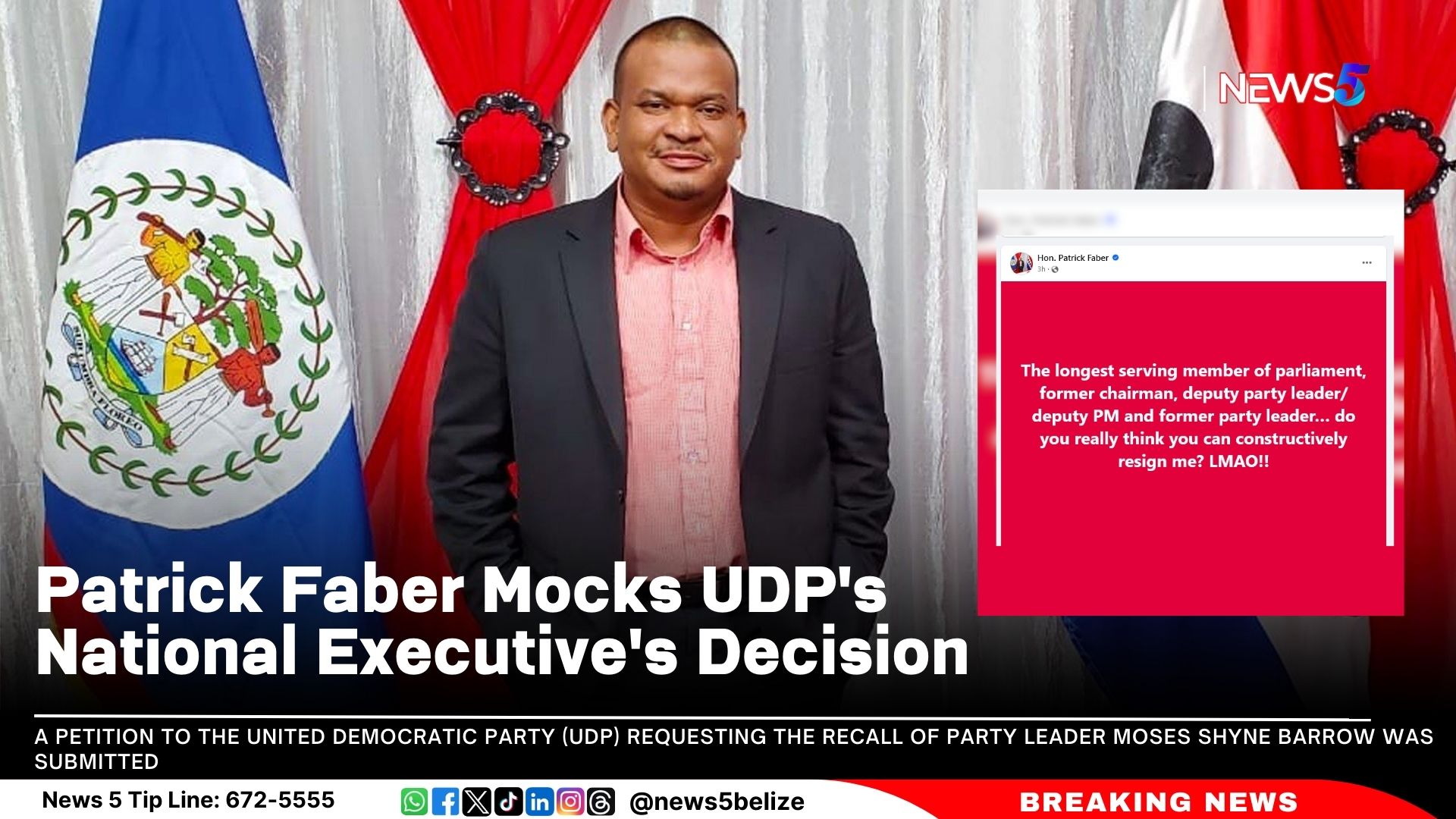 Patrick Faber Mocks UDP's National Executive's Decision 