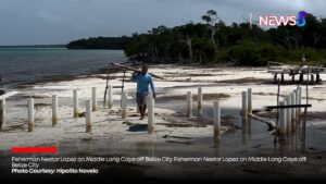 Fisherman Nestor Lopez on Middle Long Caye off Belize City