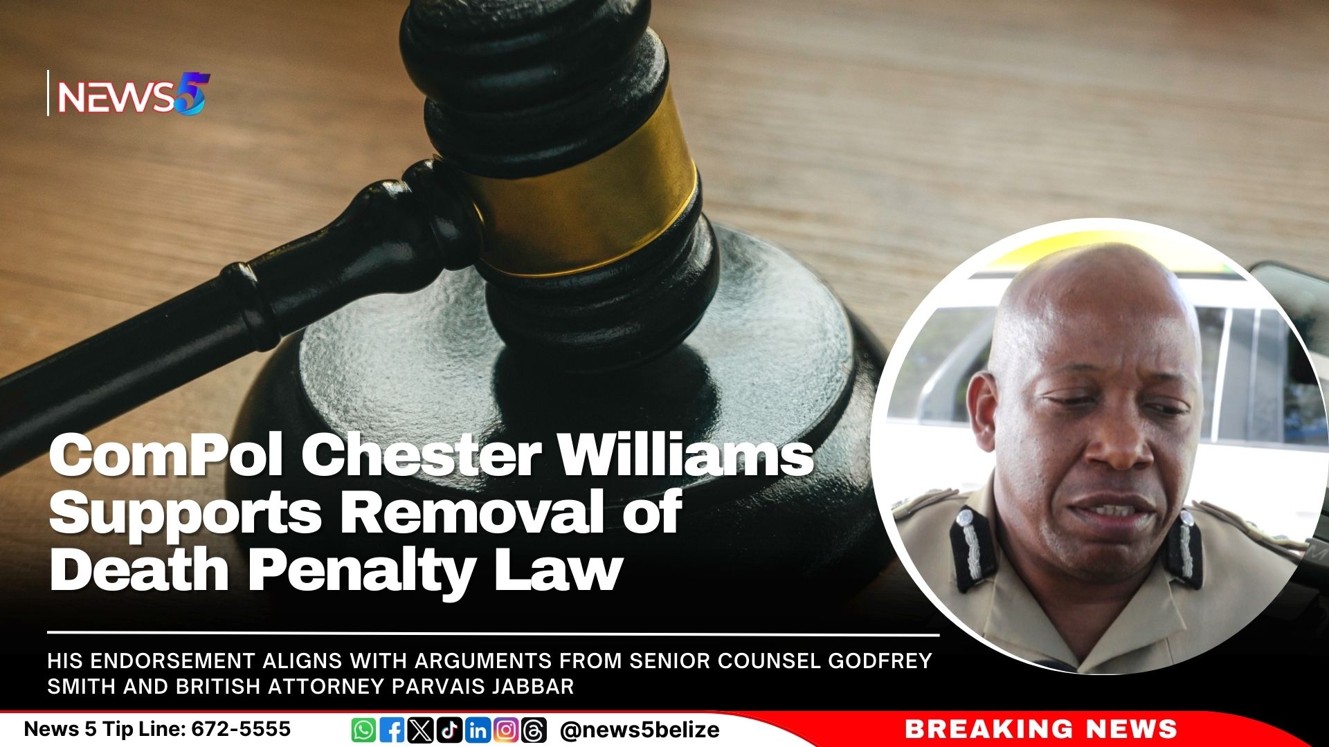 ComPol Chester Williams Supports Removal of Death Penalty Law