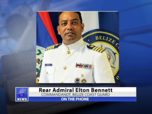 On the phone: Rear Admiral Elton Bennett