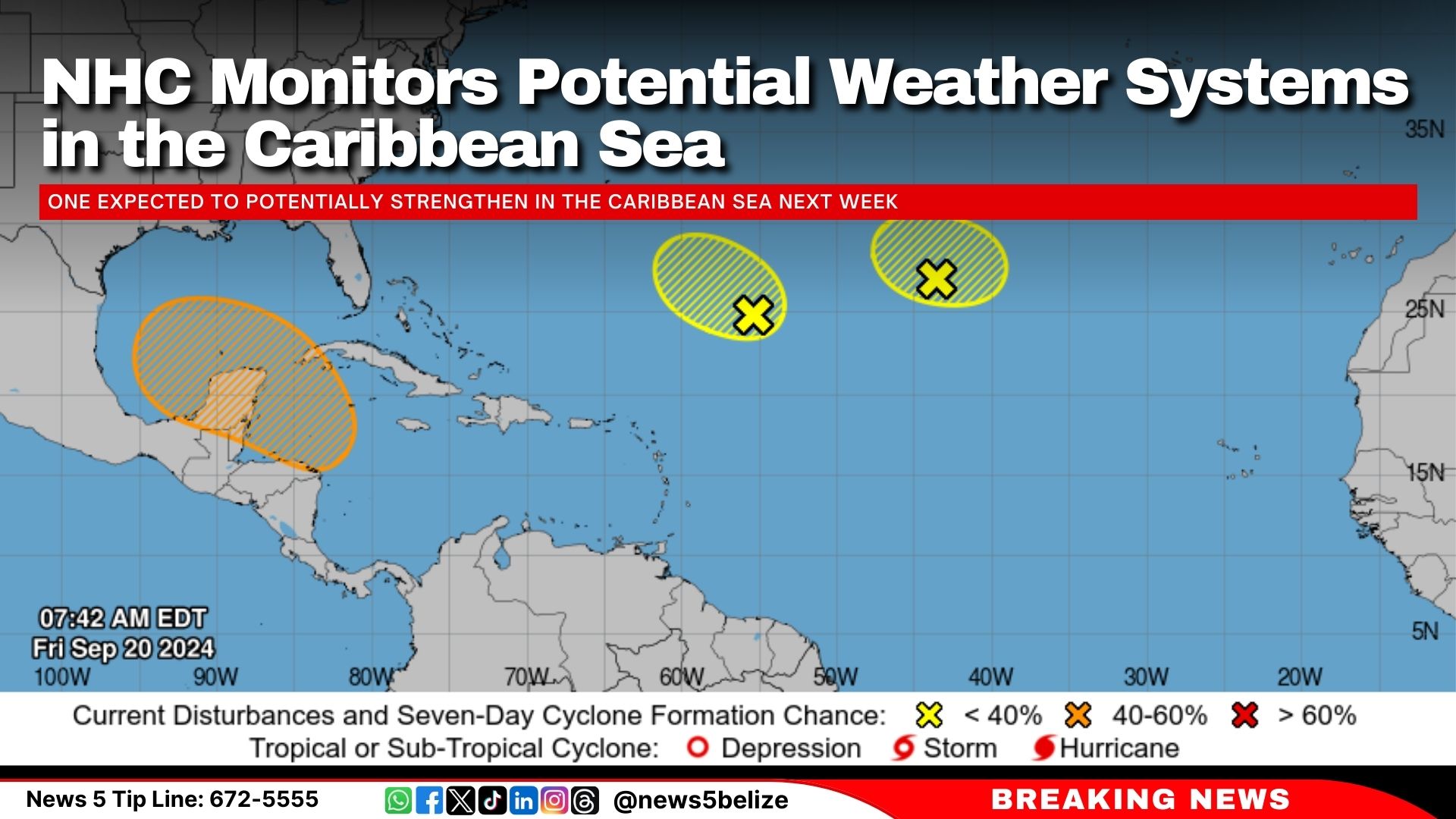 NHC Monitors Potential Weather Systems in the Caribbean Sea