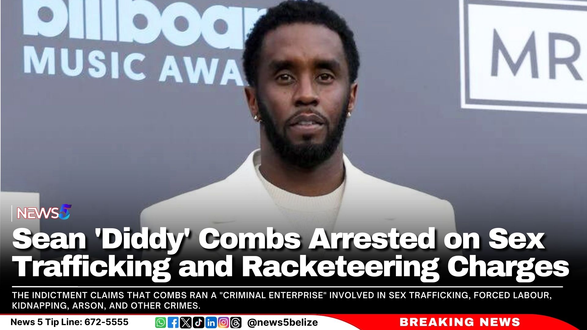 Sean 'Diddy' Combs Arrested on Sex Trafficking and Racketeering Charges