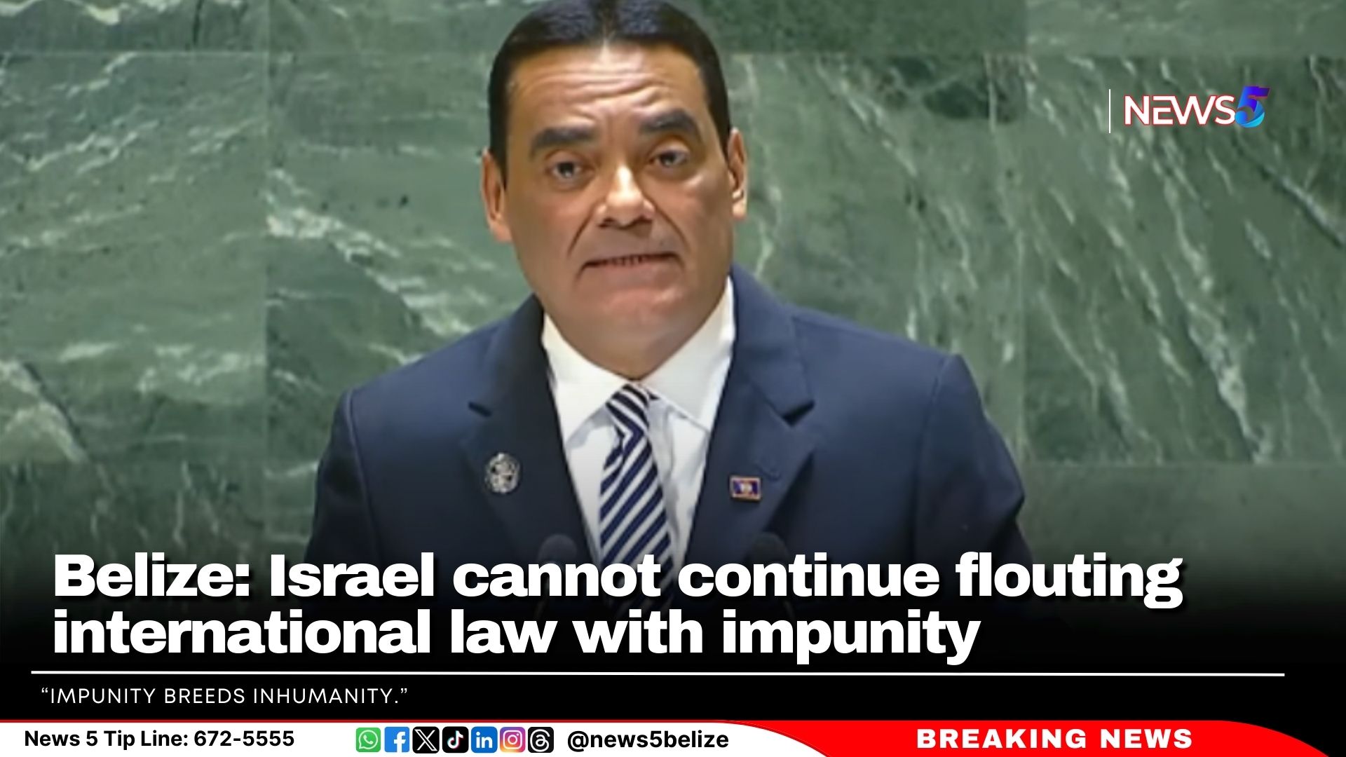 Belize: Israel cannot continue flouting international law with impunity