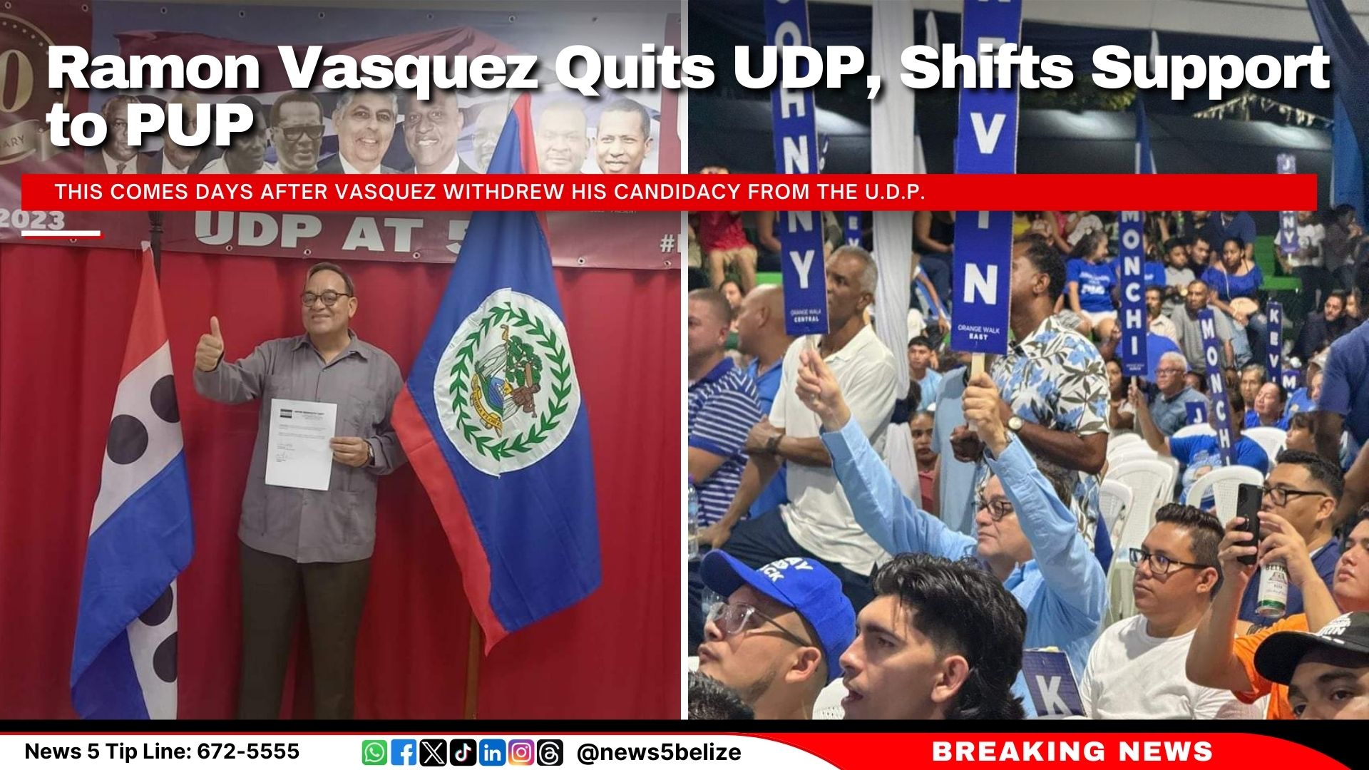 Ramon Vasquez Quits UDP, Shifts Support to PUP