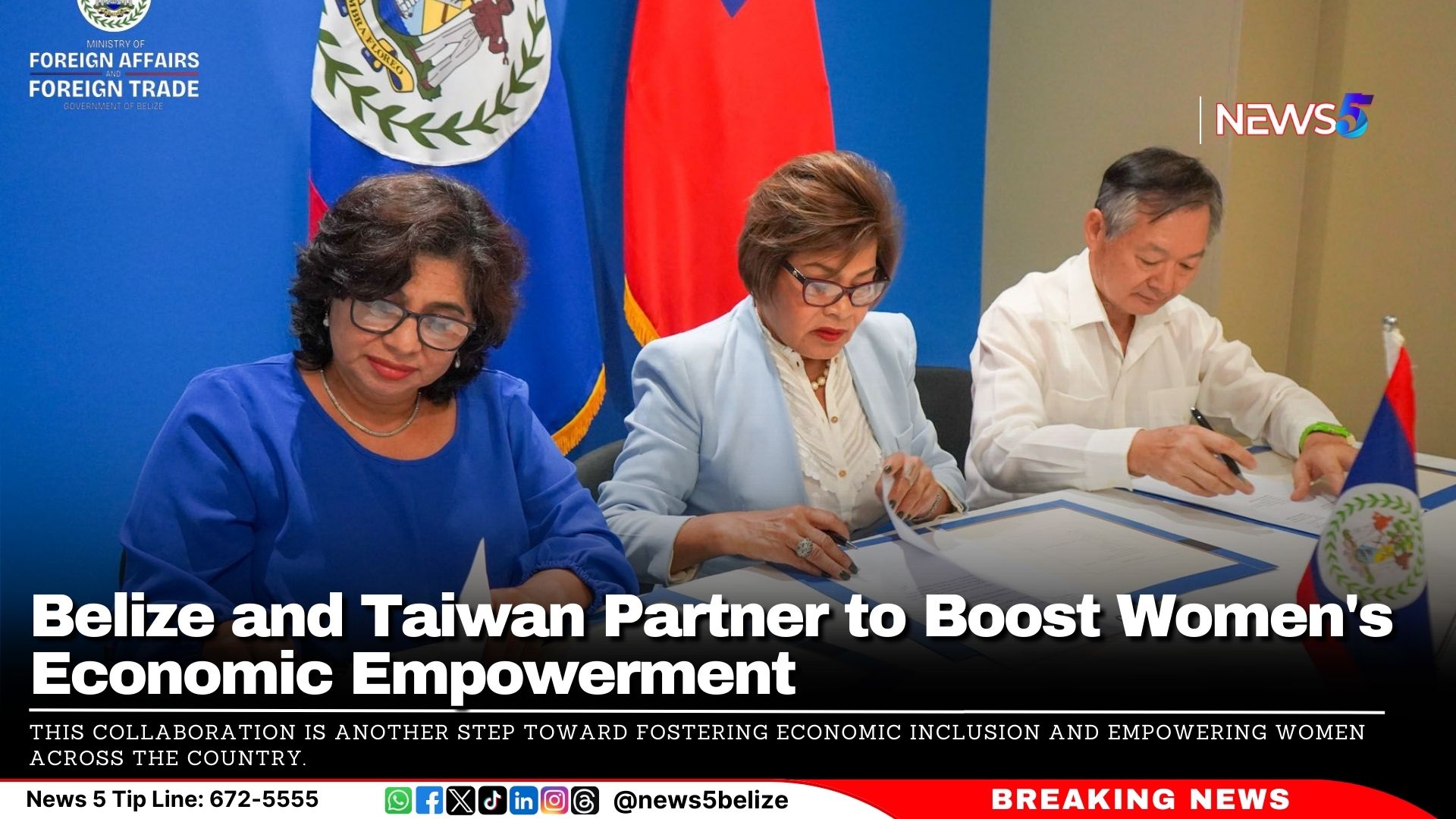 Belize and Taiwan Partner to Boost Women's Economic Empowerment