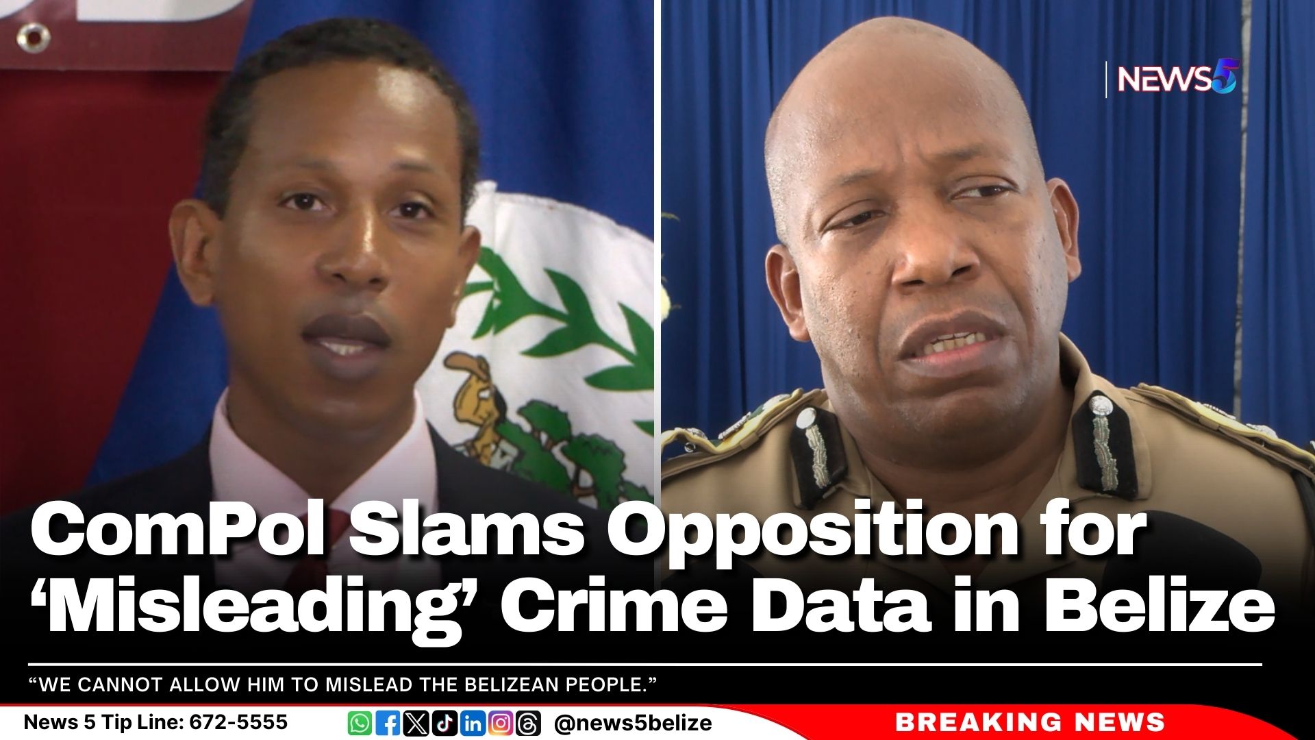 ComPol Slams Opposition for 'Misleading' Crime Data in Belize