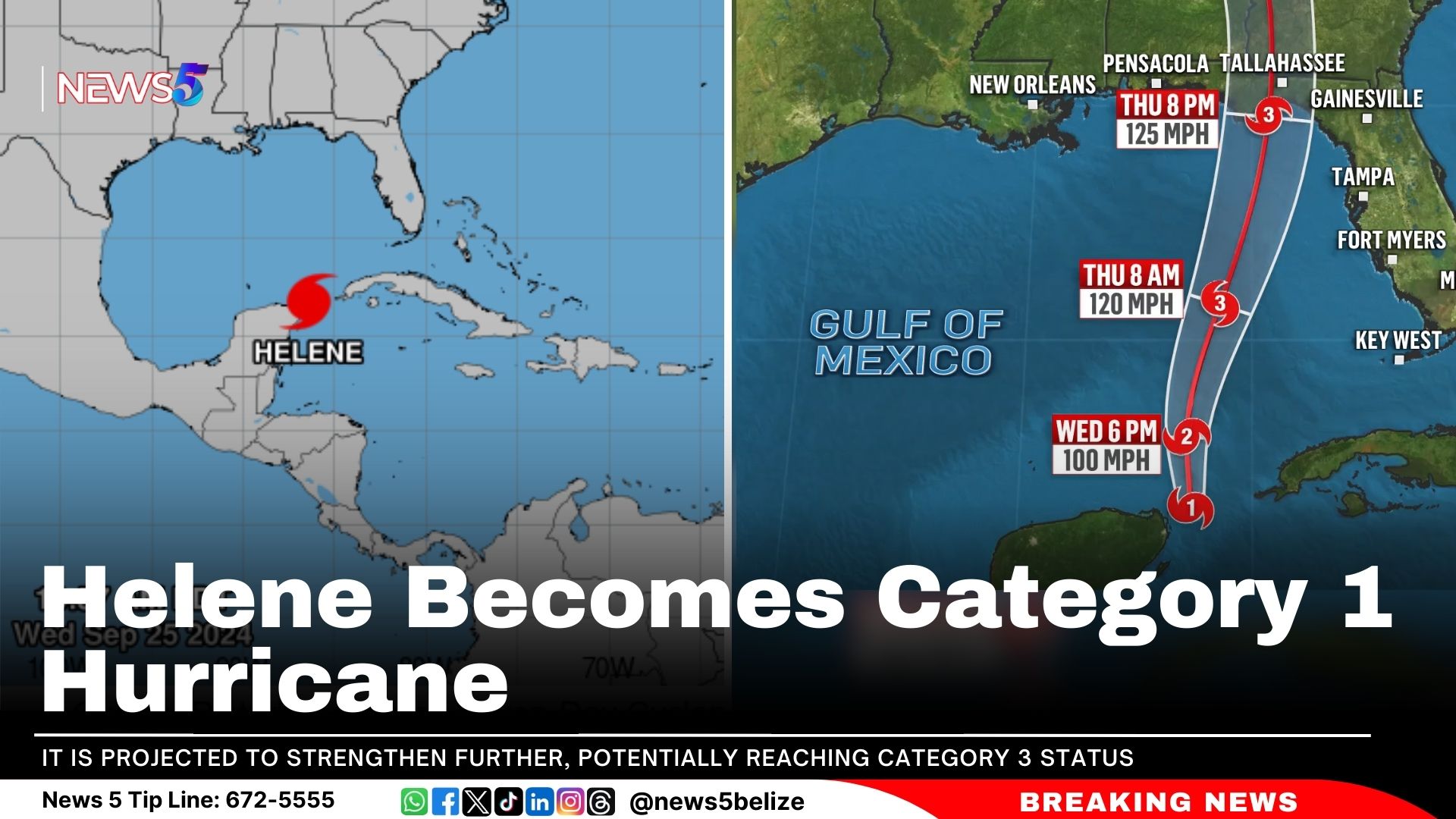 Helene Becomes Category 1 Hurricane