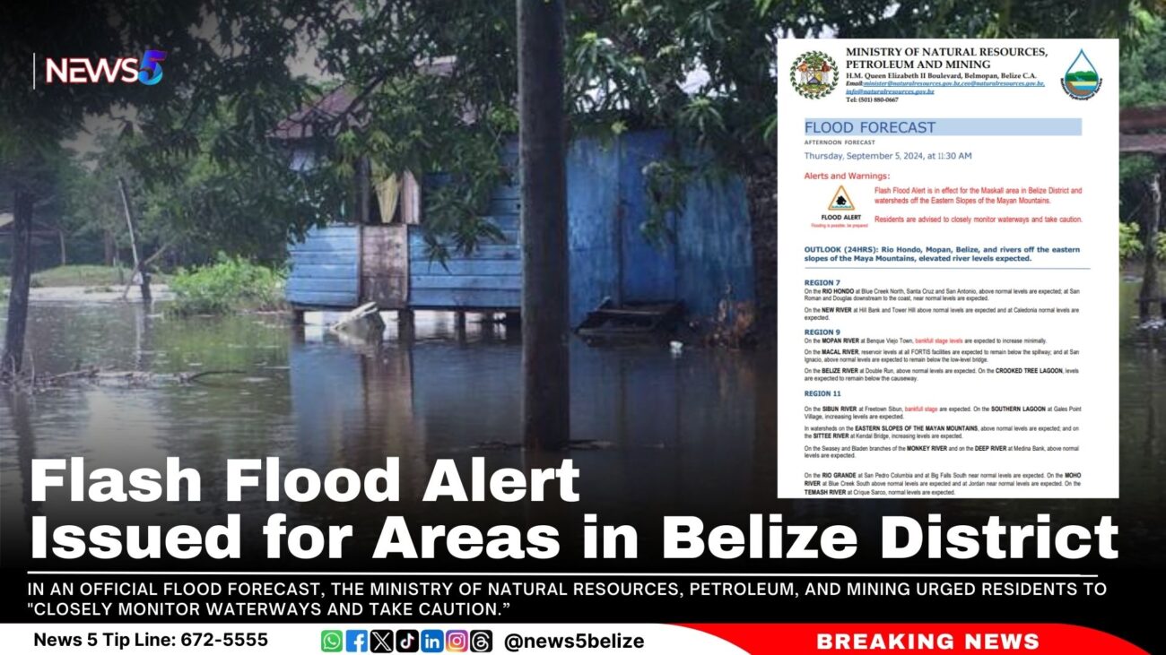 Flash Flood Alert Issued for Areas in Belize District