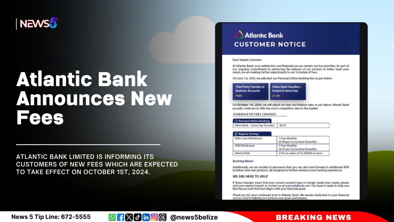 Atlantic Bank Announces New Fees