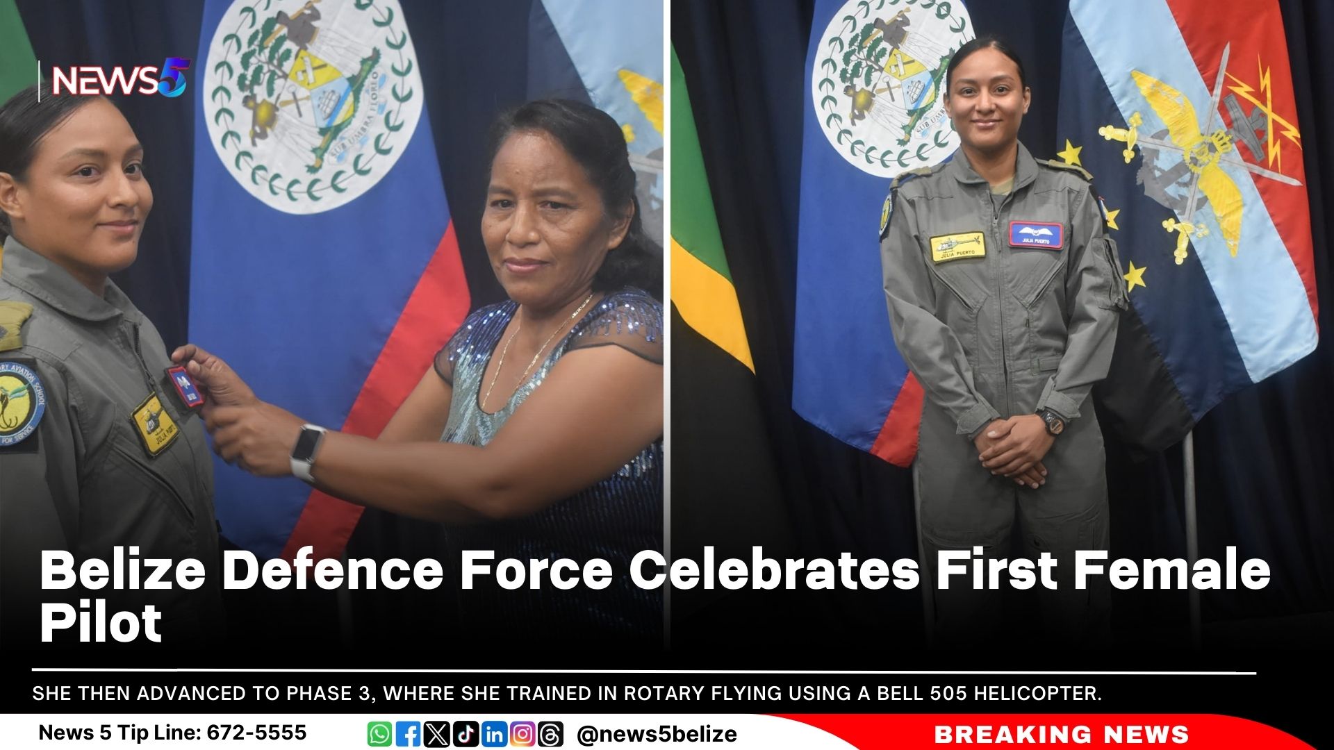 Belize Defence Force Celebrates First Female Pilot