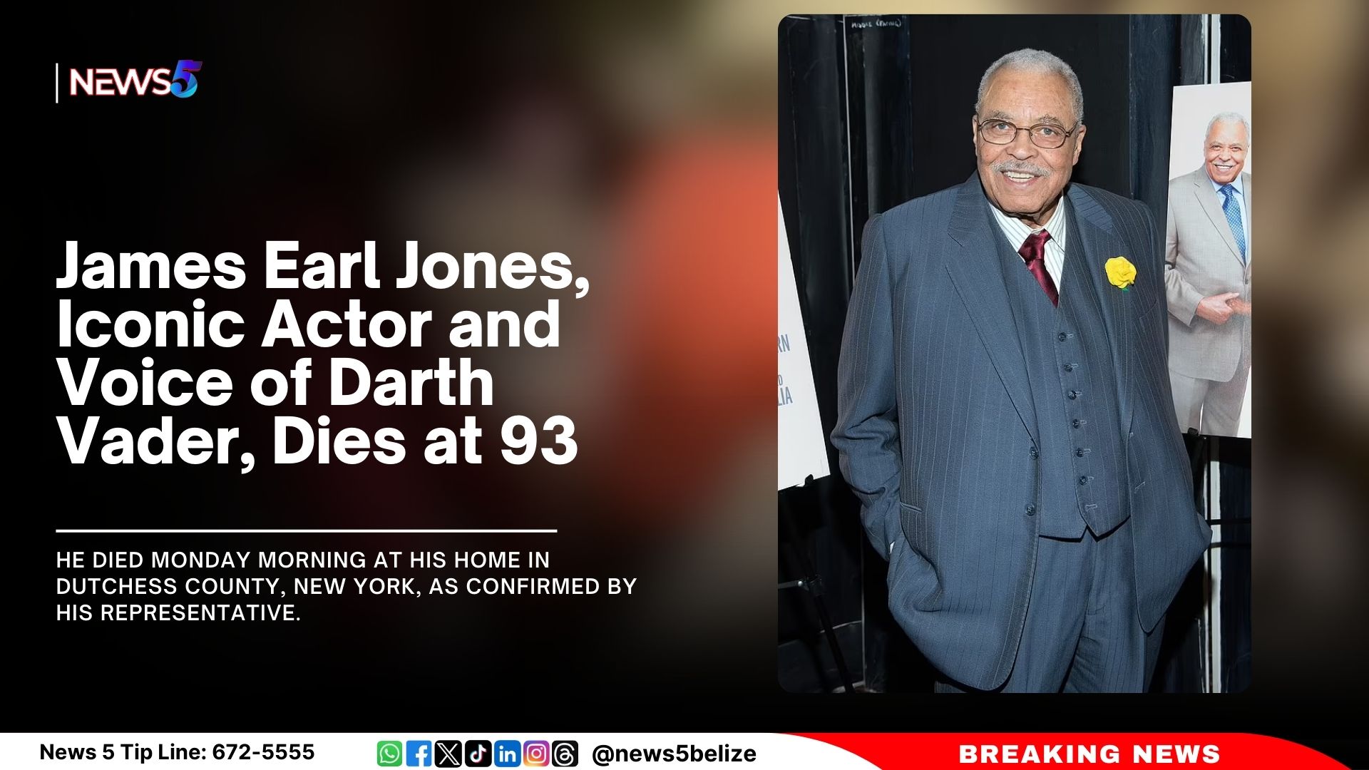 James Earl Jones, Iconic Actor and Voice of Darth Vader, Dies at 93