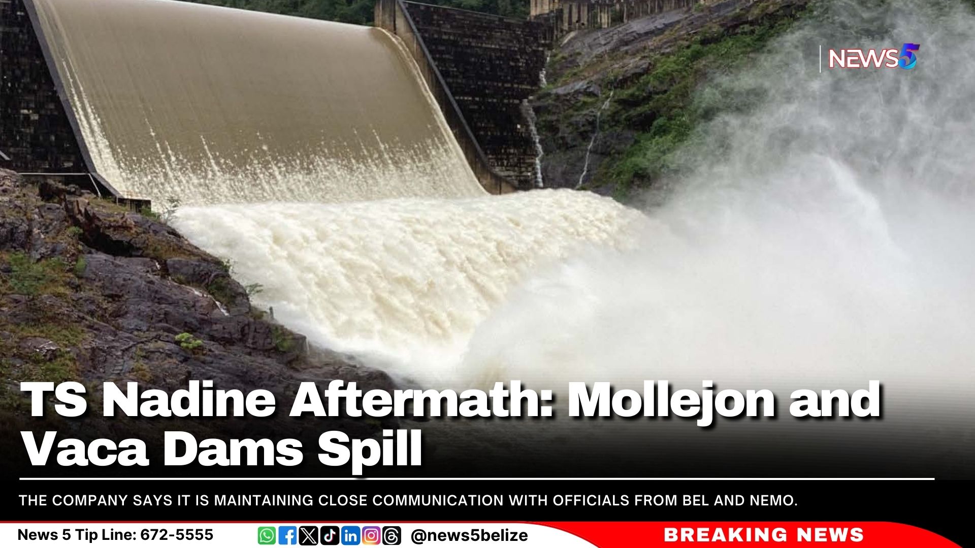 TS Nadine Aftermath: Mollejon and Vaca Dams Spill