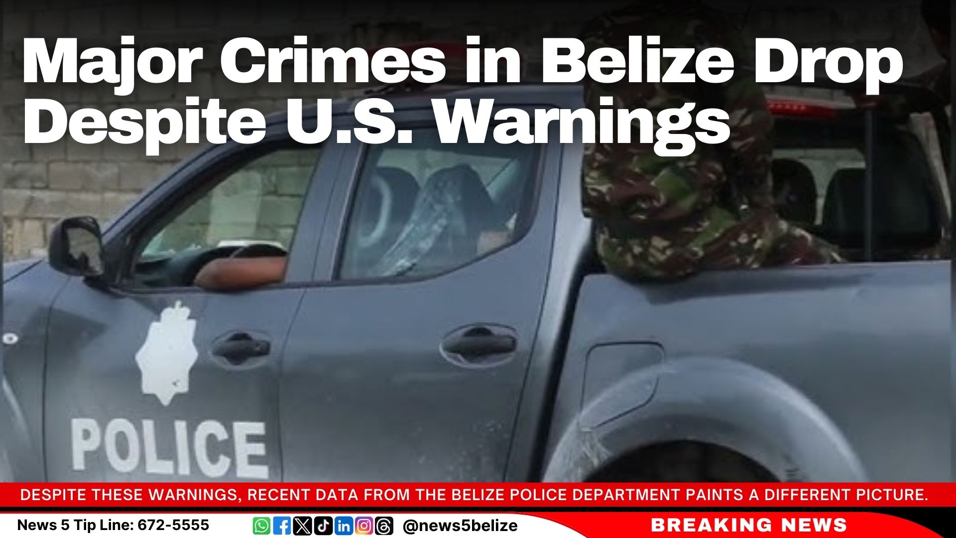 Major Crimes in Belize Drop Despite U.S. Warnings