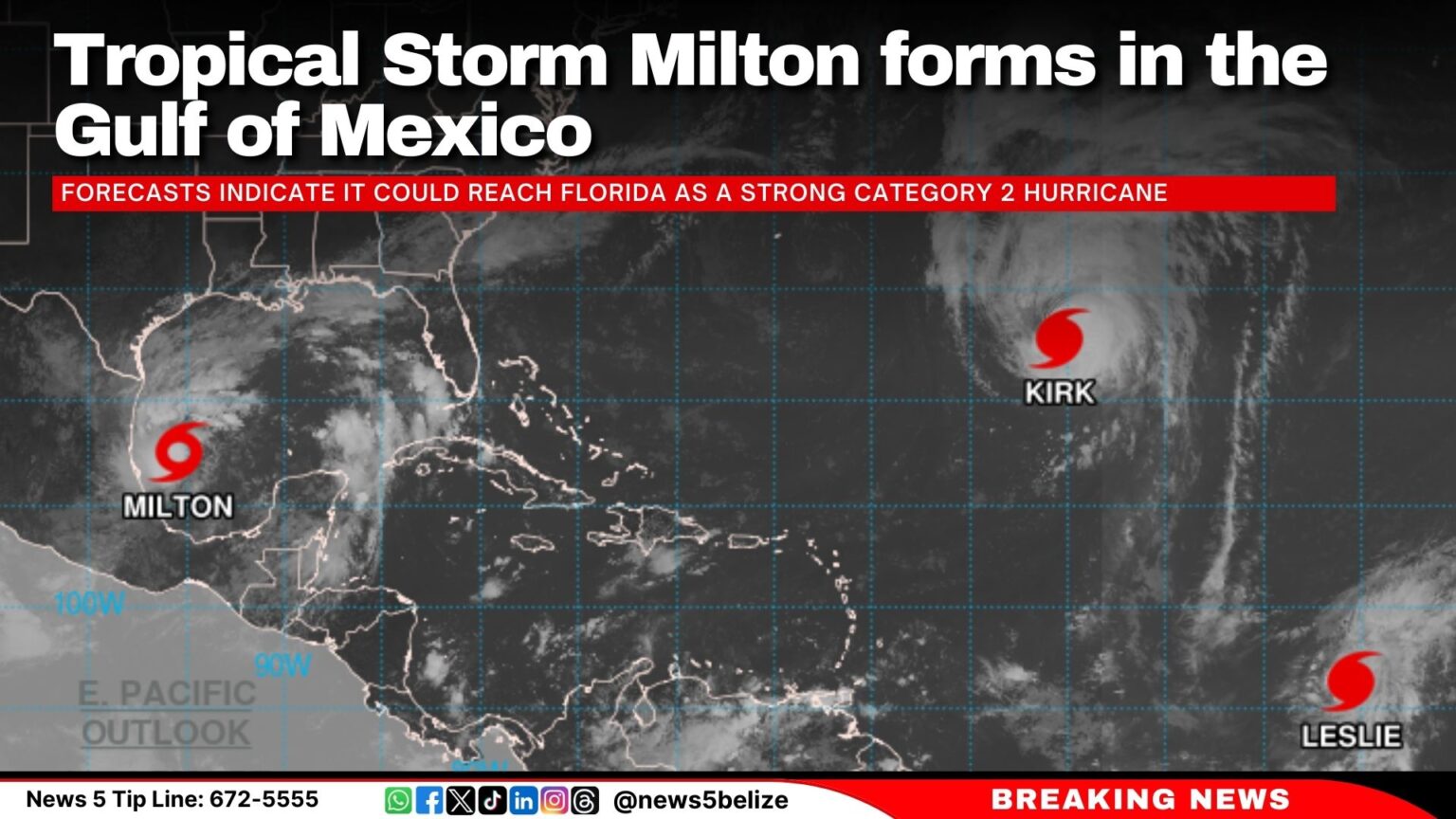 Tropical Storm Milton forms in the Gulf of Mexico - Channel 5 Belize