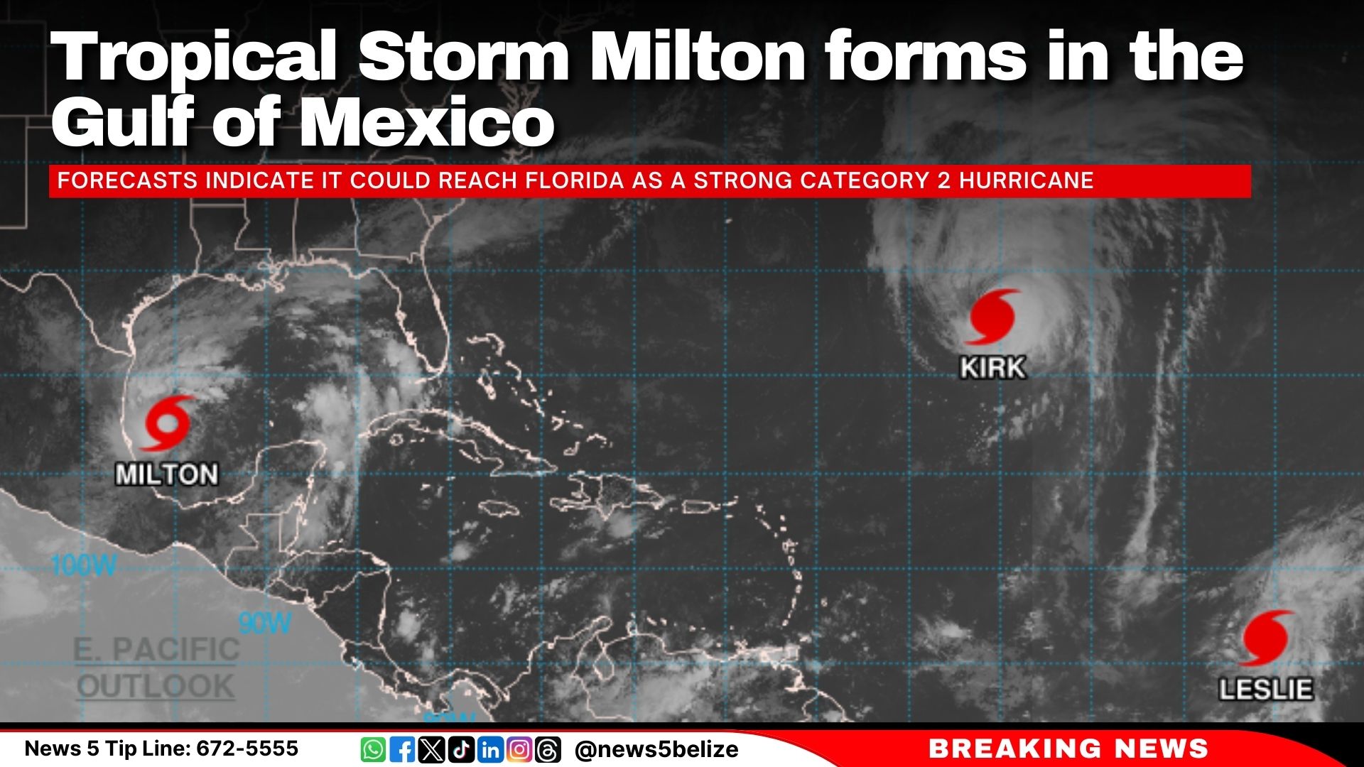 Tropical Storm Milton forms in the Gulf of Mexico