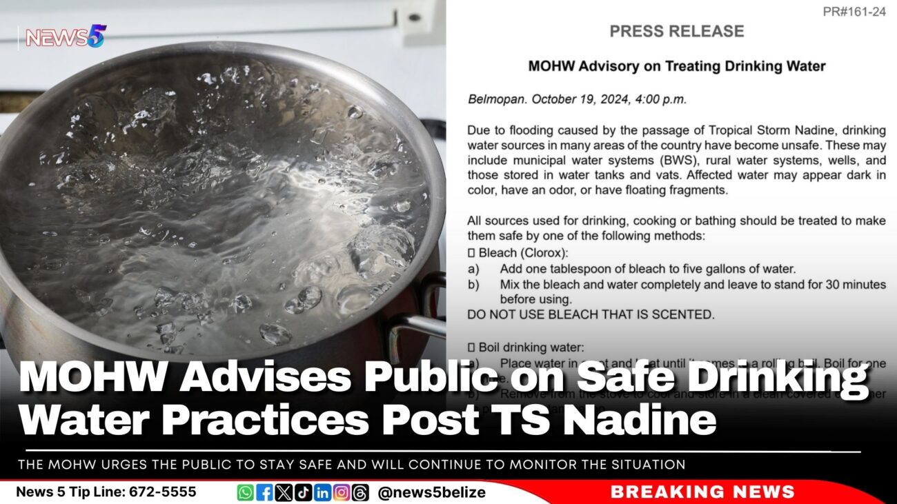 MOHW Advises Public on Safe Drinking Water Practices Post TS Nadine