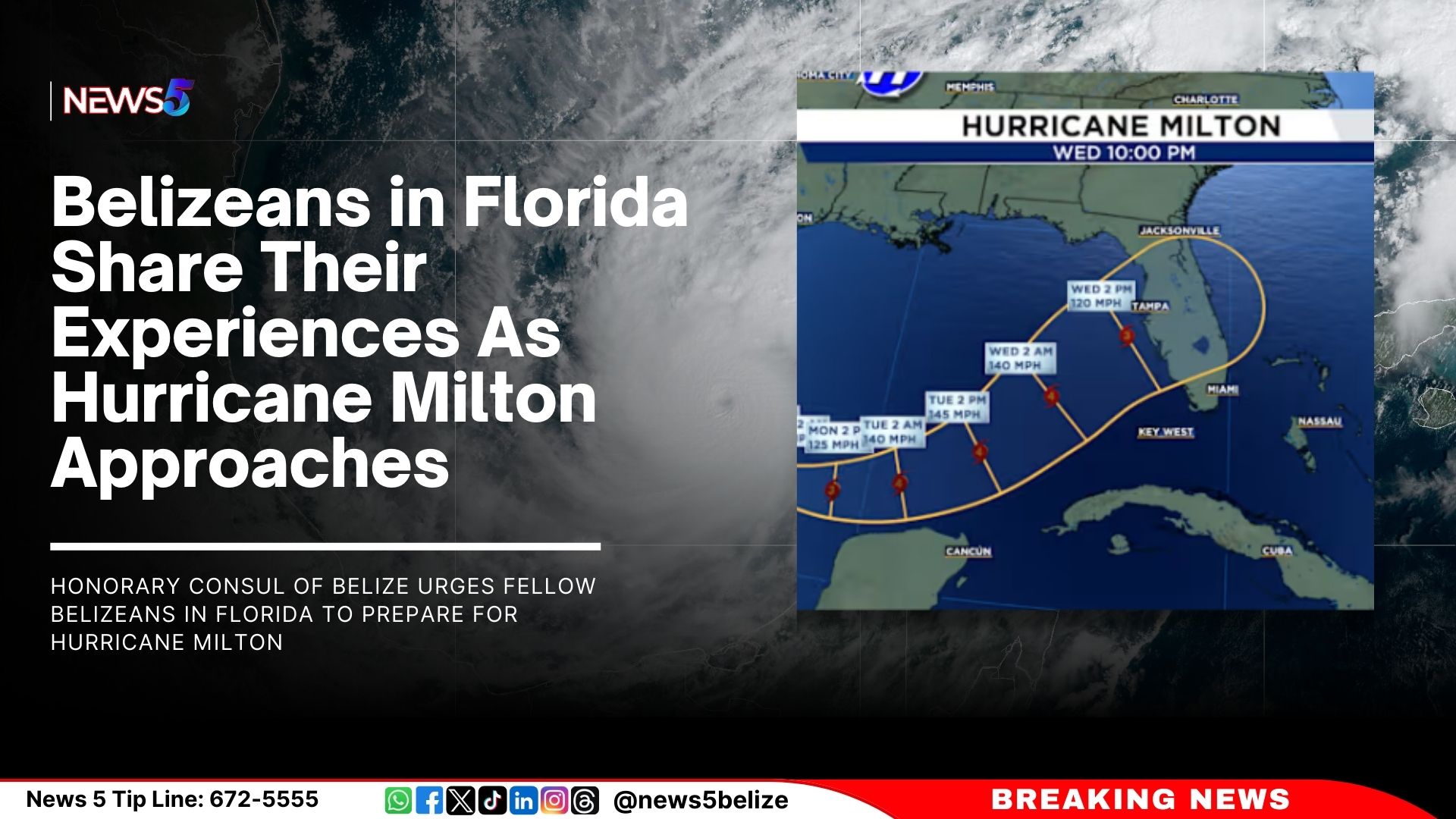 Belizeans in Florida Share Their Experiences As Hurricane Milton Approaches 