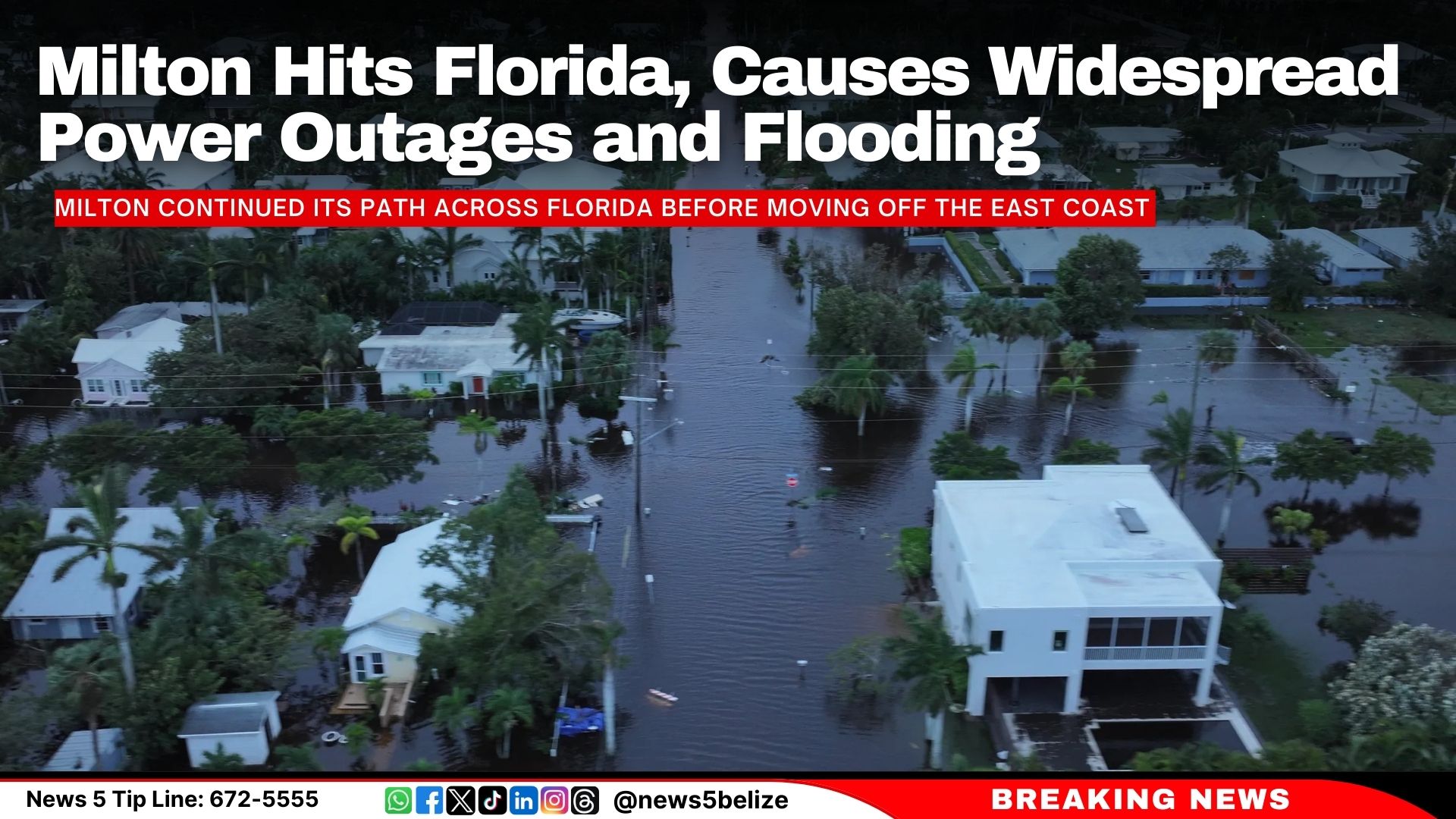 Milton Hits Florida, Causes Widespread Power Outages and Flooding