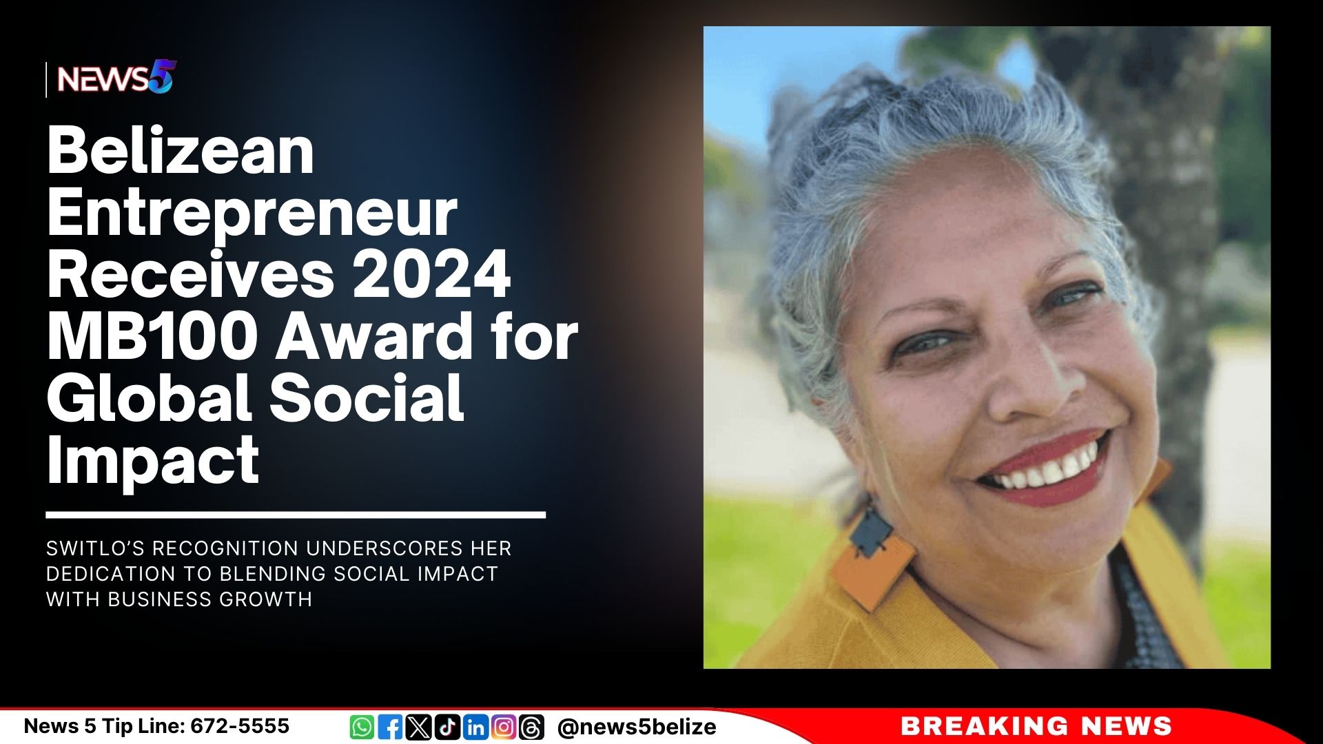 Belizean Entrepreneur Receives 2024 MB100 Award for Global Social Impact