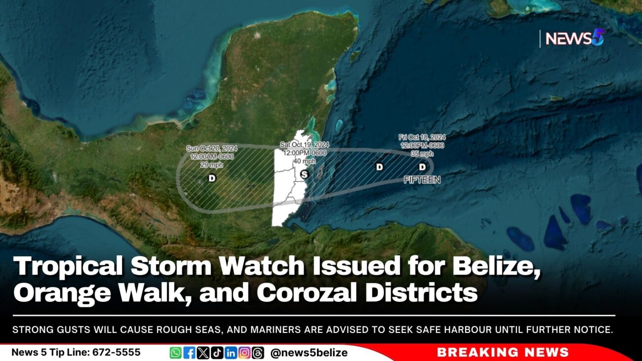 Tropical Storm Watch Issued for Belize, Orange Walk, and Corozal Districts