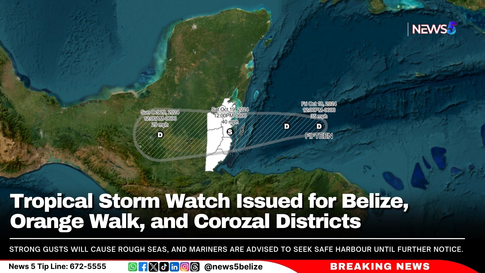 Tropical Storm Watch Issued for Belize, Orange Walk, and Corozal Districts