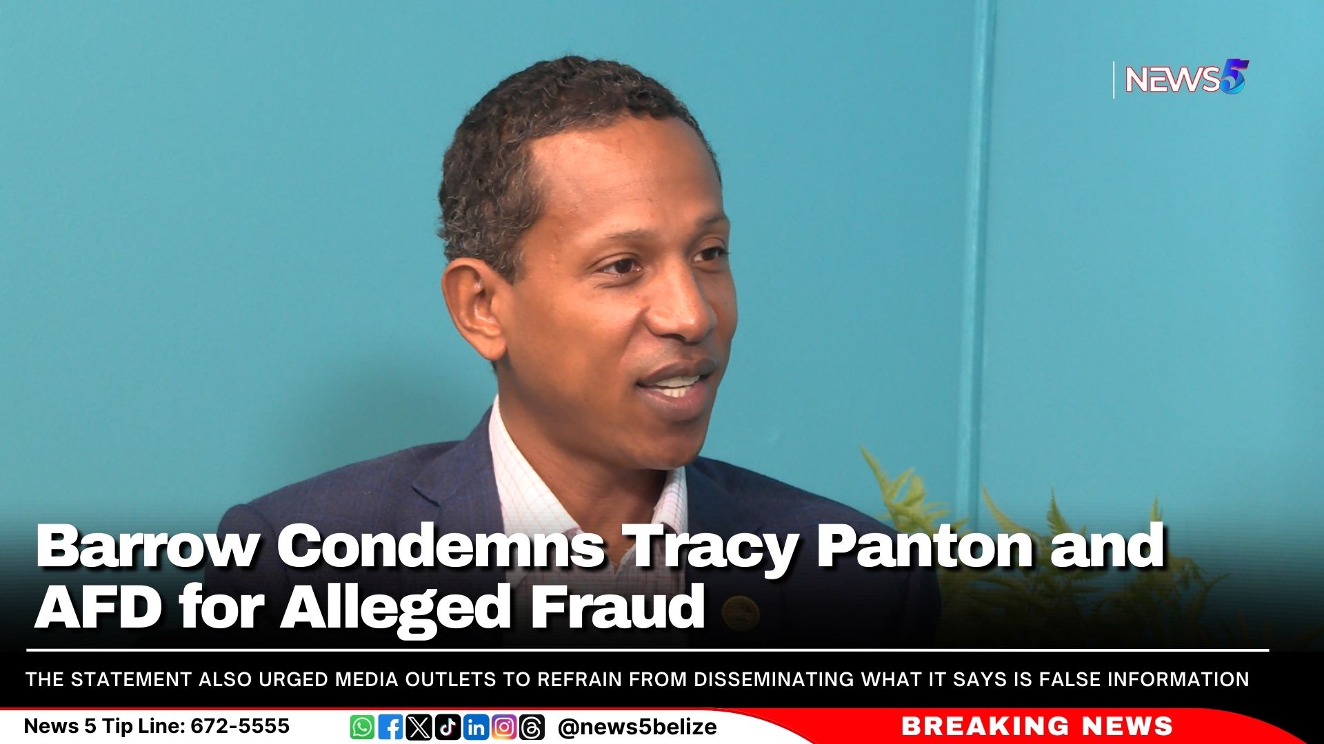 Barrow Condemns Tracy Panton and AFD for Alleged Fraud