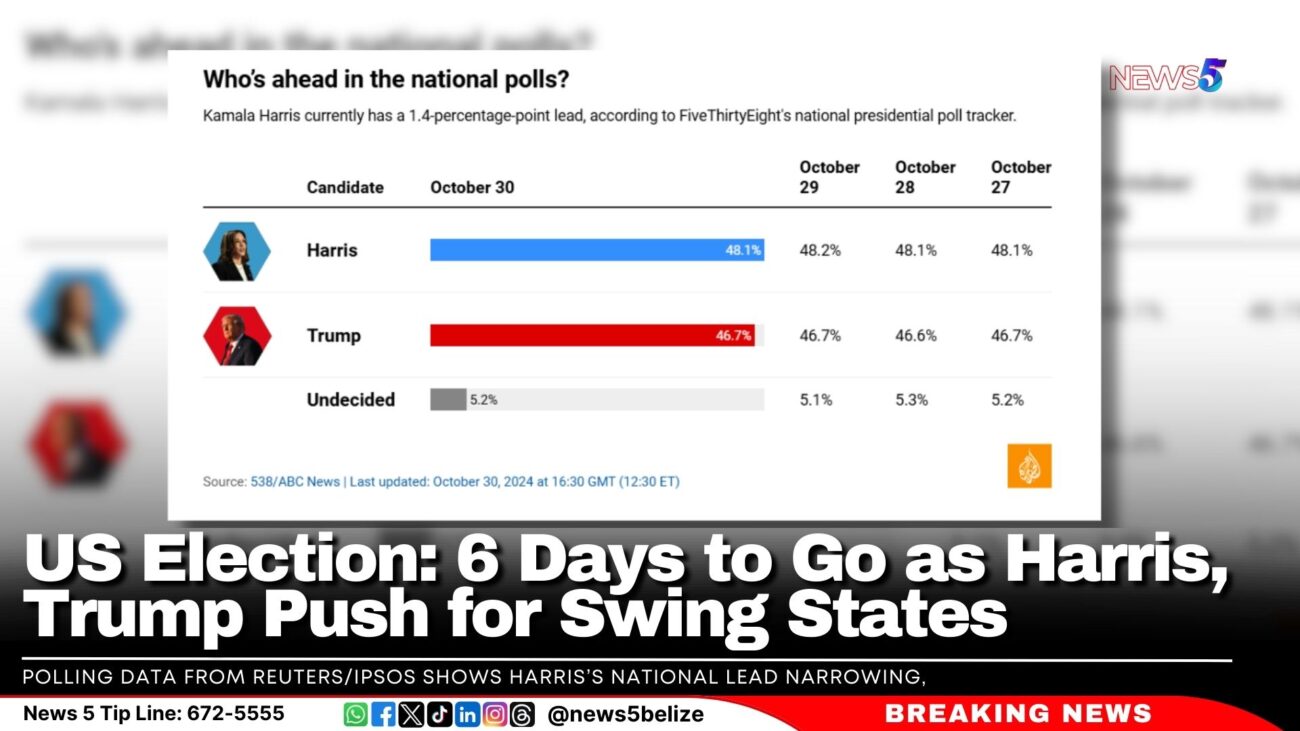 US Election: 6 Days to Go as Harris, Trump Push for Swing States